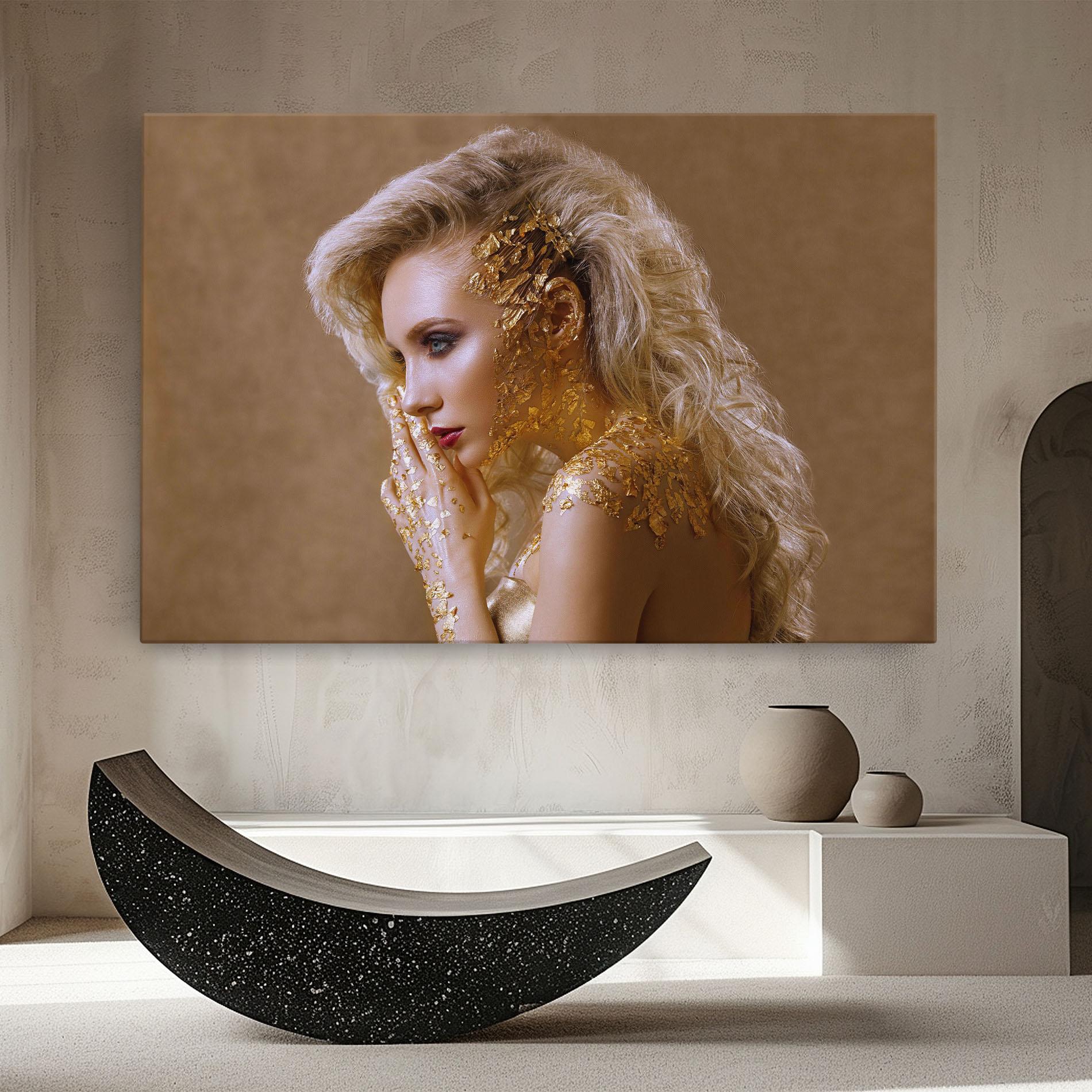 Leinwandbild Gold Paper Makeup mockup 8