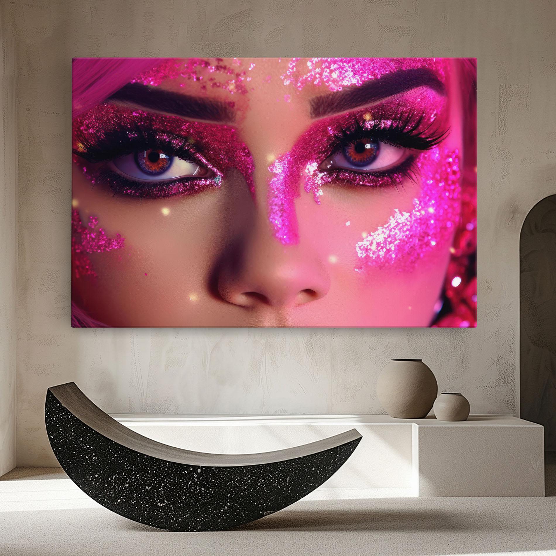Leinwandbild Pink Glitter Makeup mockup 8