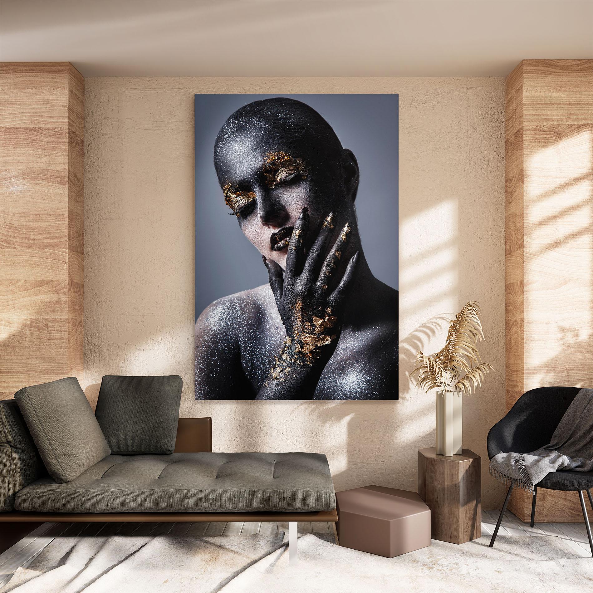 Leinwandbild Artistic Black Makeup mockup 8