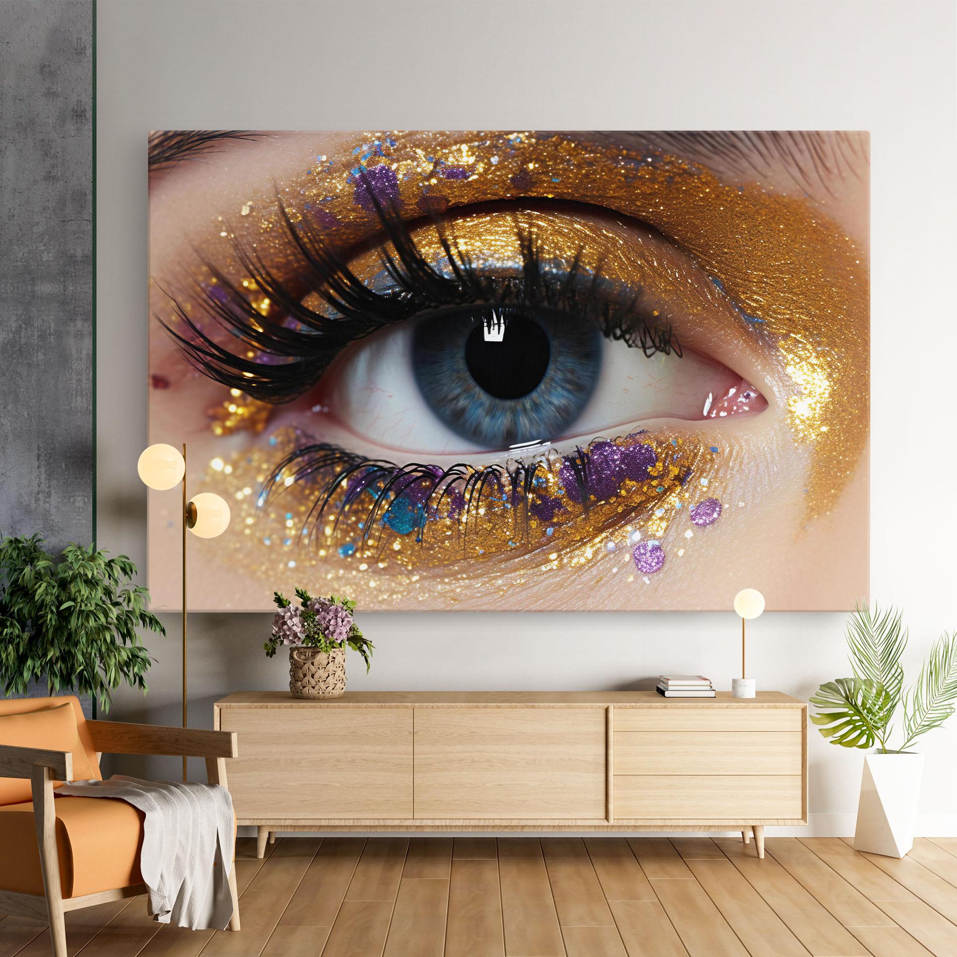 Leinwandbild Blue Eye Make Up mockup 9