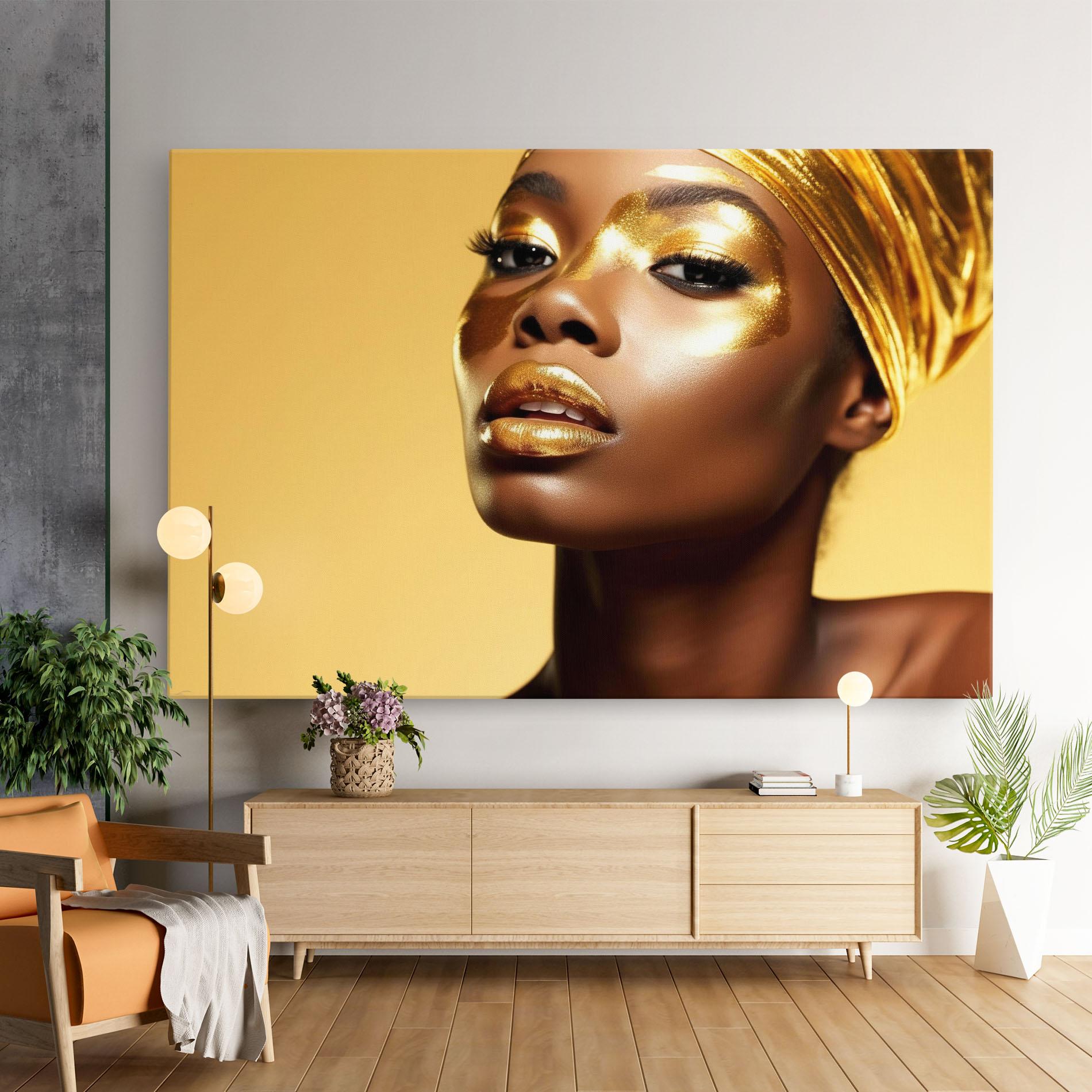 Leinwandbild Gold Headdress mockup 9