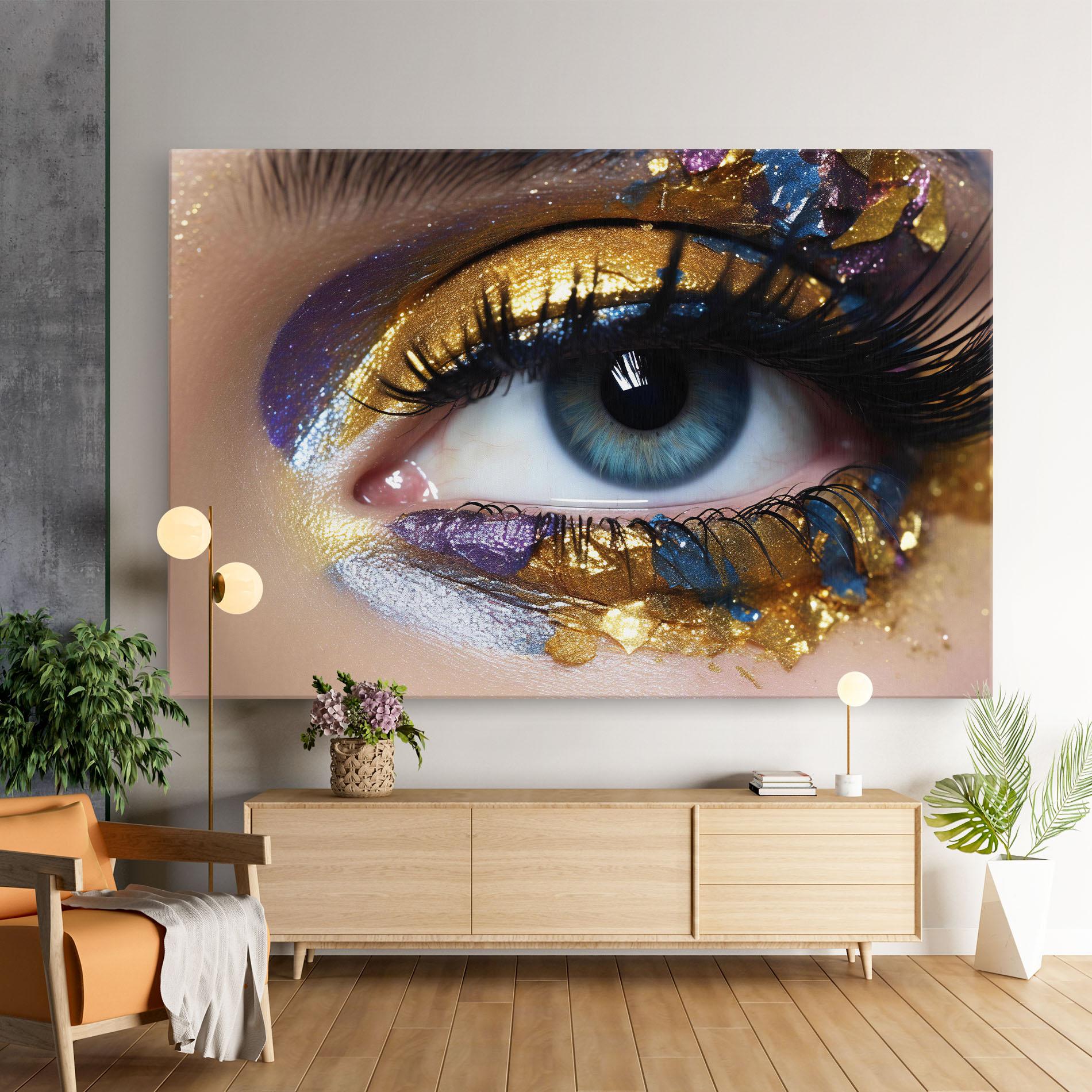 Leinwandbild Golden Purple Make Up mockup 9