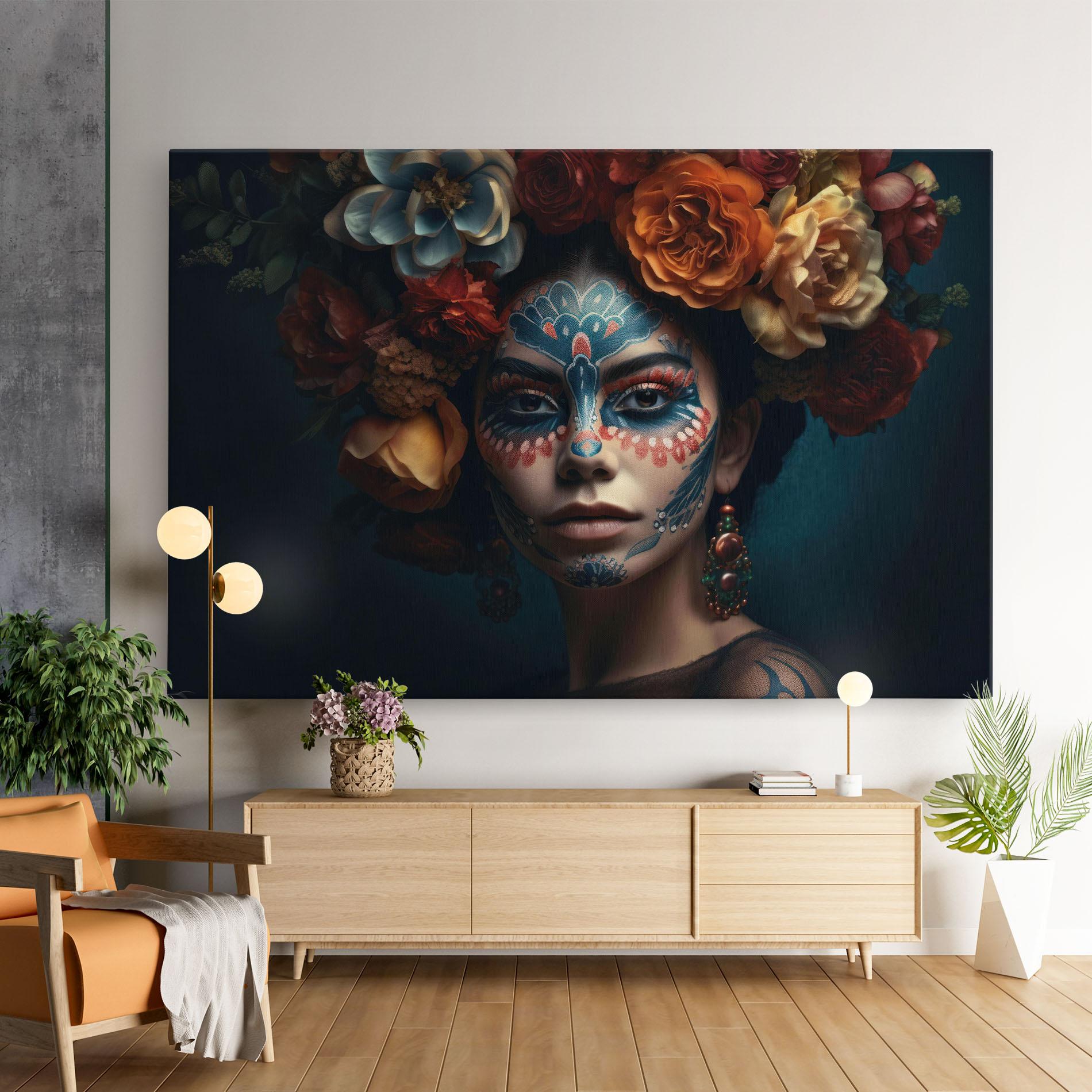 Leinwandbild Skull Makeup mockup 9