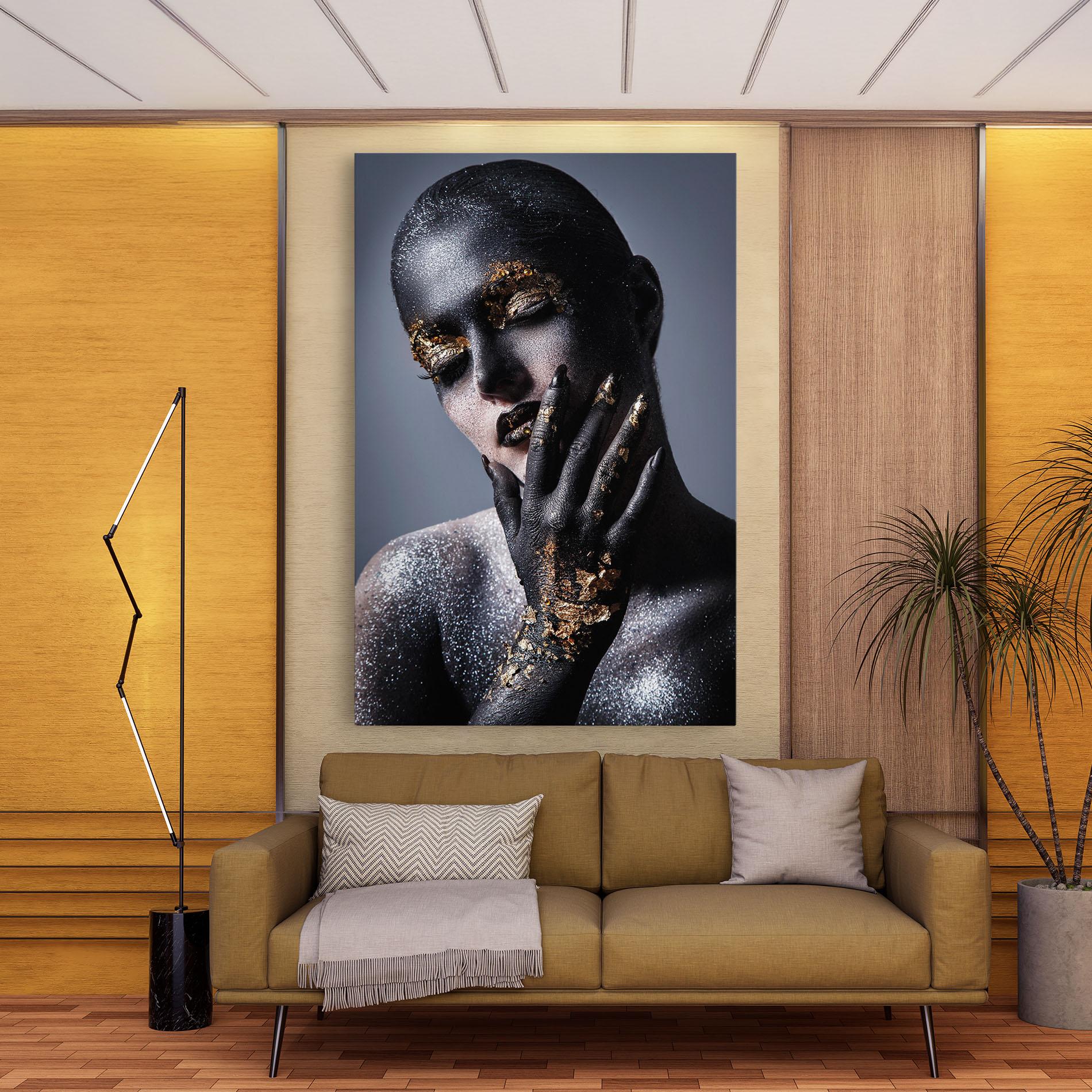 Leinwandbild Artistic Black Makeup mockup 9