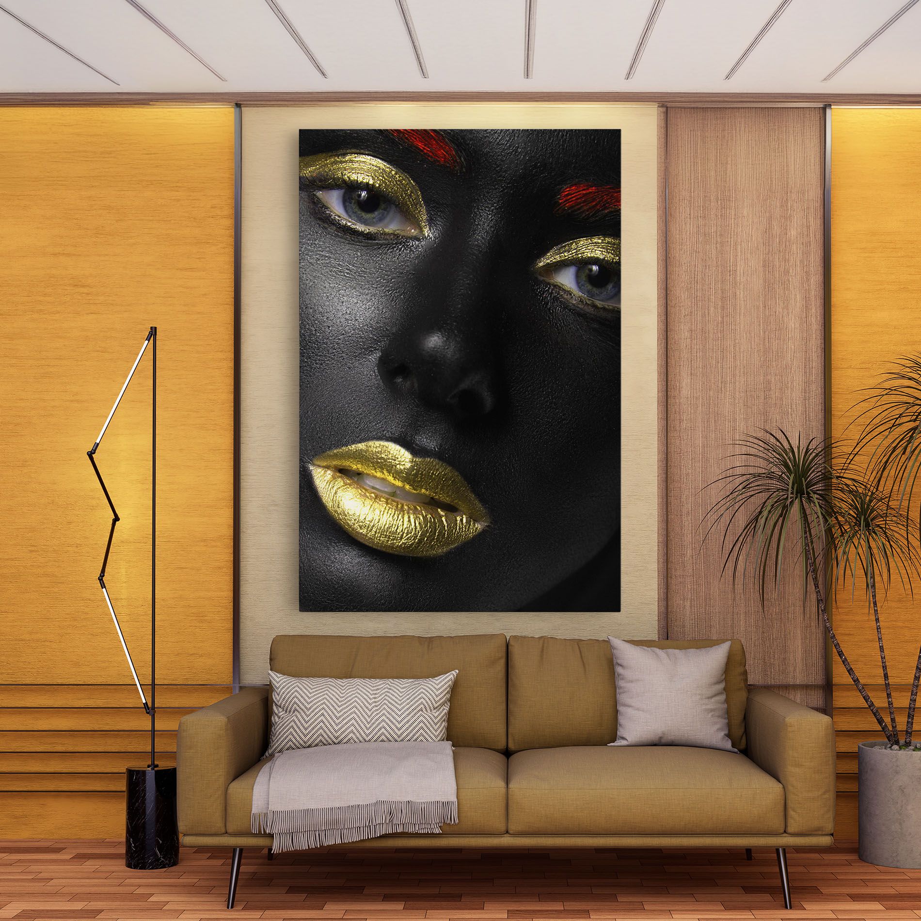 Gold Make Up And Lips mockup 9