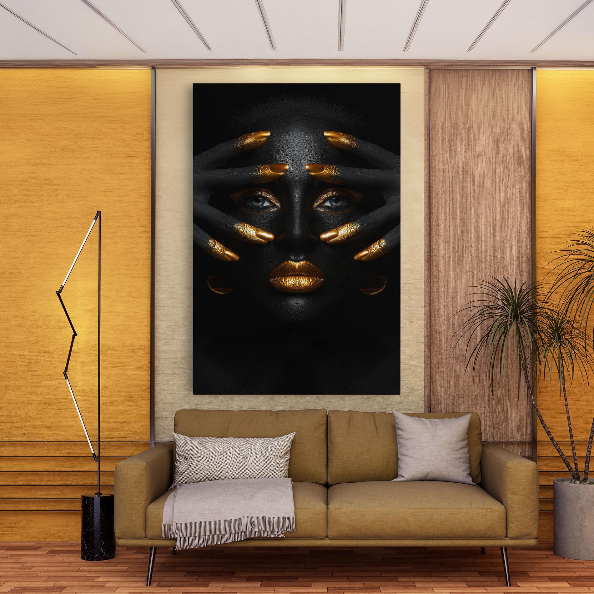 Leinwandbild Gold Makeup Fingertips mockup 9