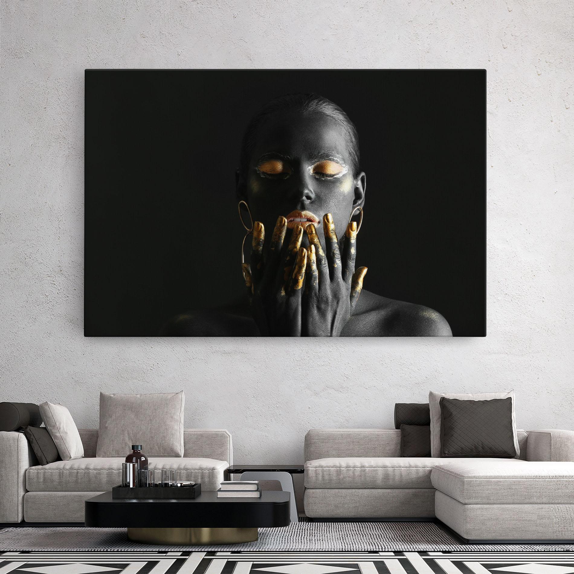Leinwandbild Black Golden Makeup mockup 2