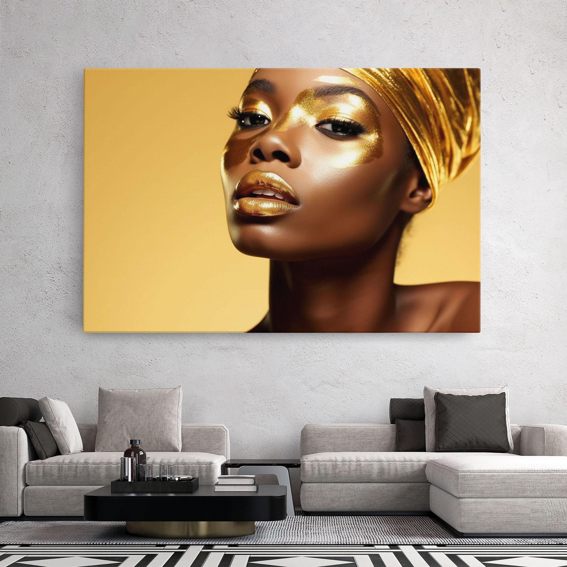 Leinwandbild Gold Headdress mockup 2