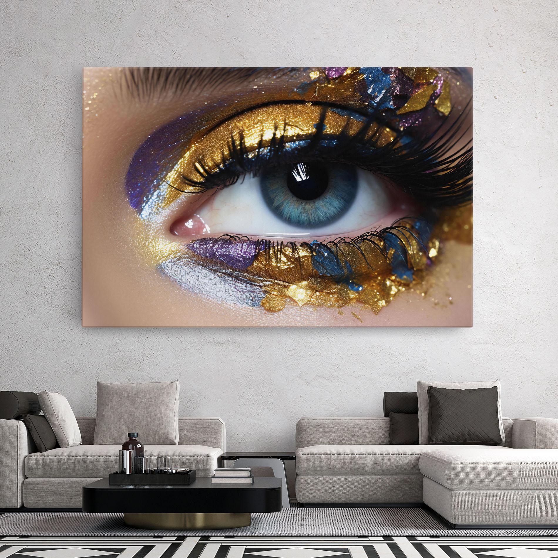 Leinwandbild Golden Purple Make Up mockup 2