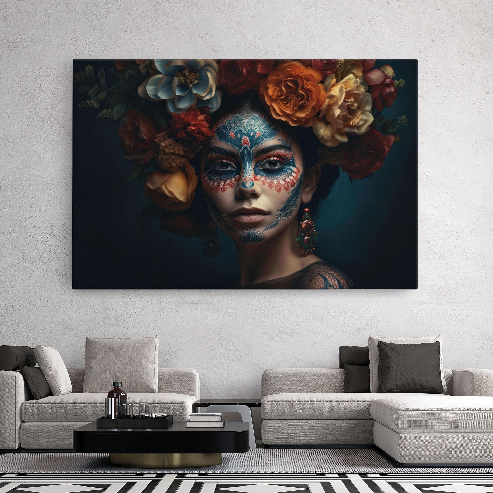 Leinwandbild Skull Makeup mockup 2