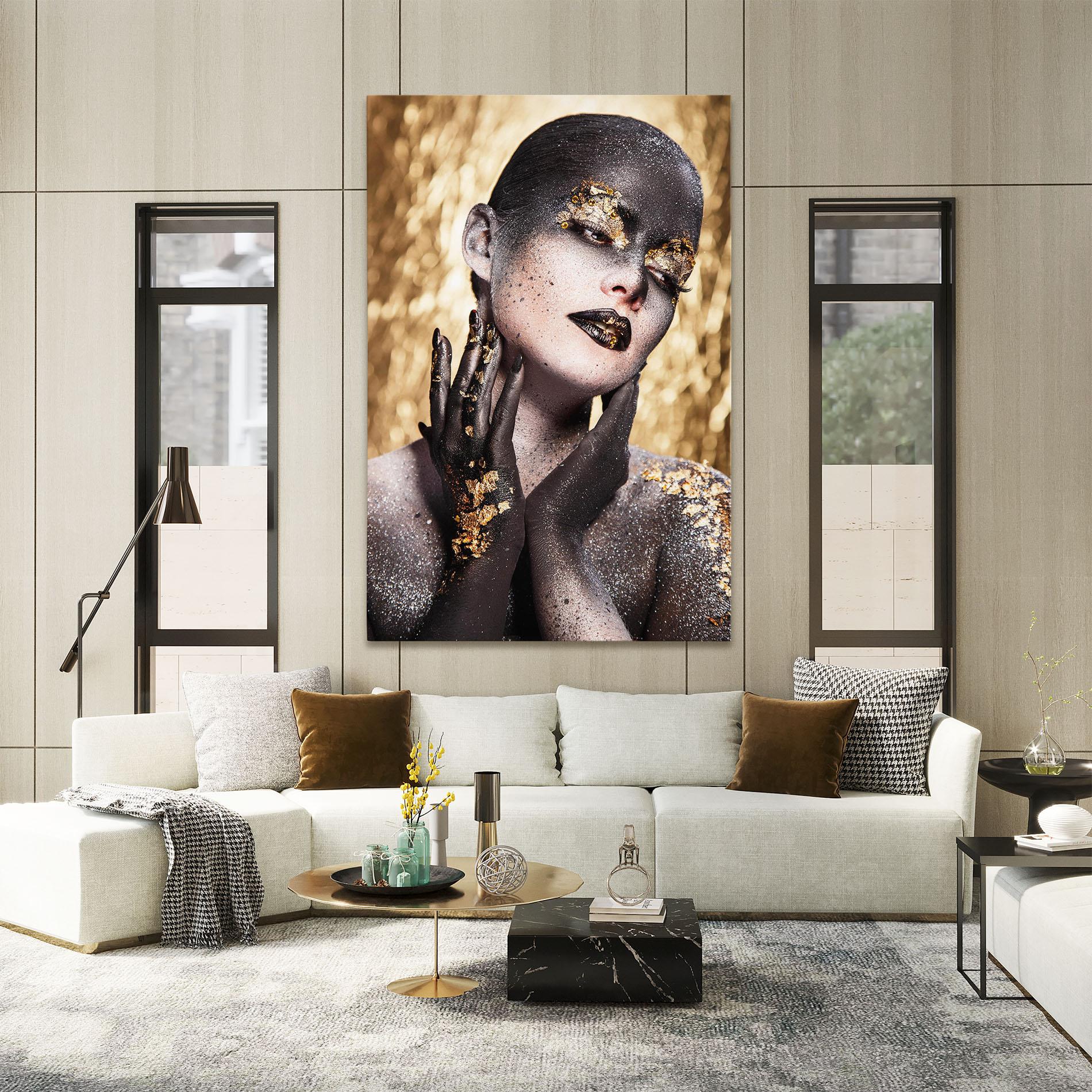 Leinwandbild Artistic Glitter Makeup mockup 2