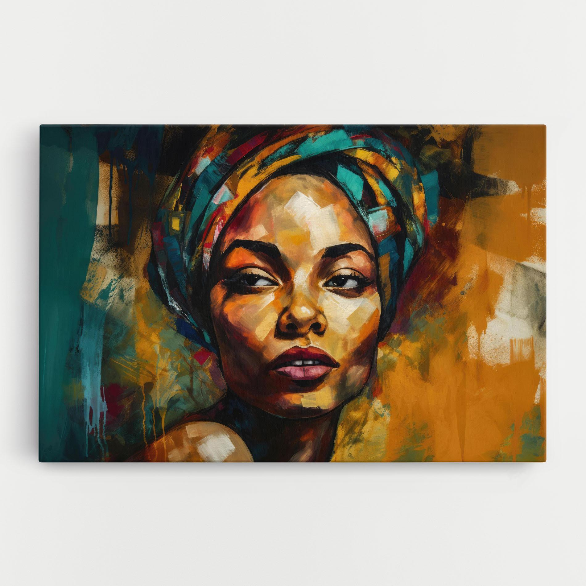 Leinwandbild African Woman Looking mockup 0