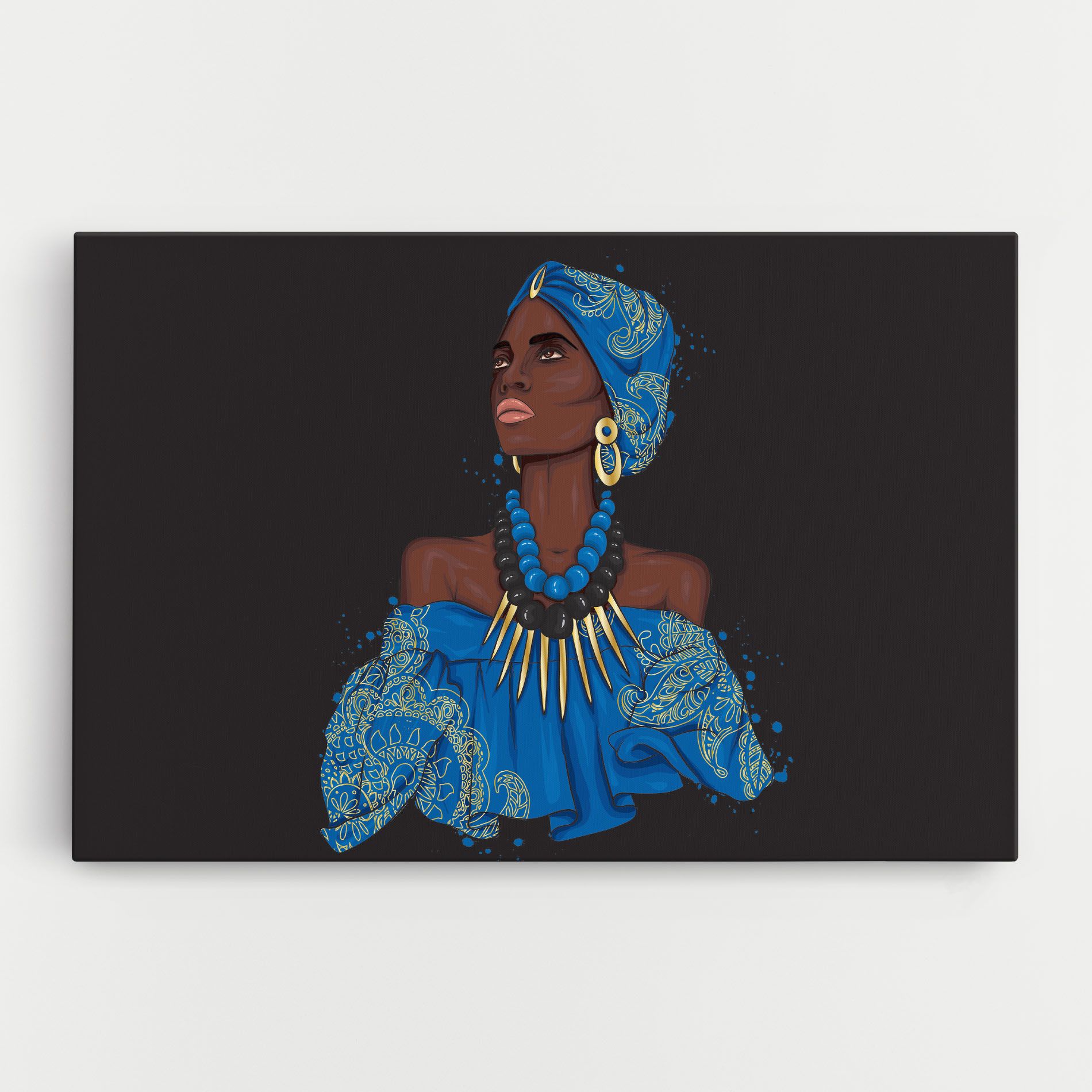Blue African Outfit mockup 0