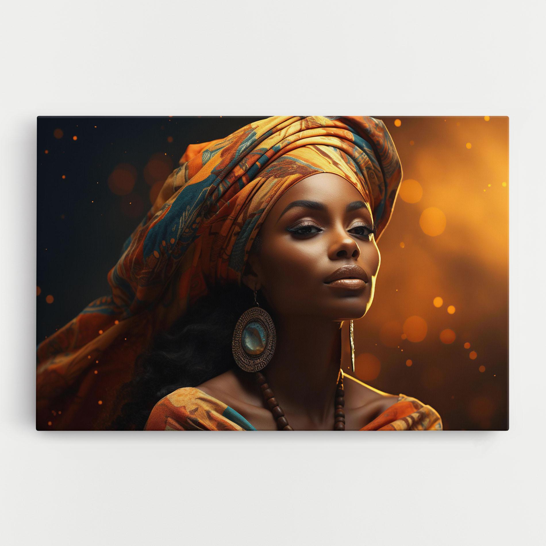 Leinwandbild Fashion African Portrait mockup 0