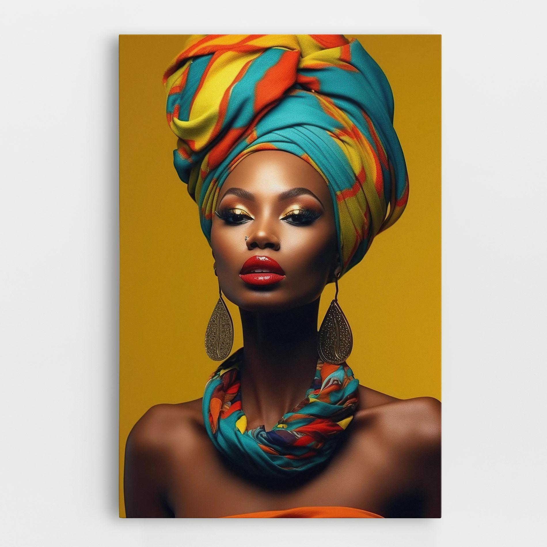 Leinwandbild African Yellow Portrait mockup 0