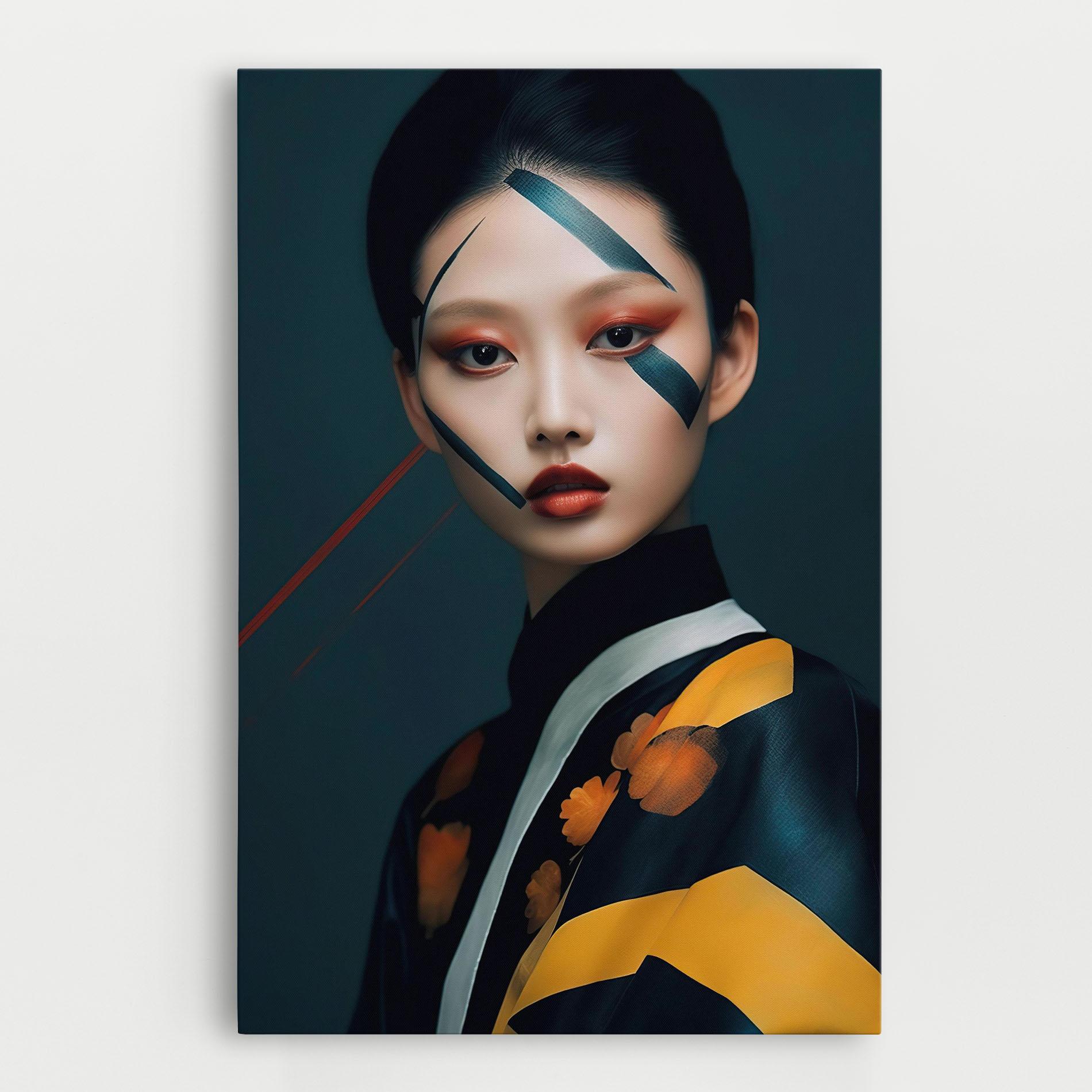Leinwandbild Asian Painted Woman mockup 0