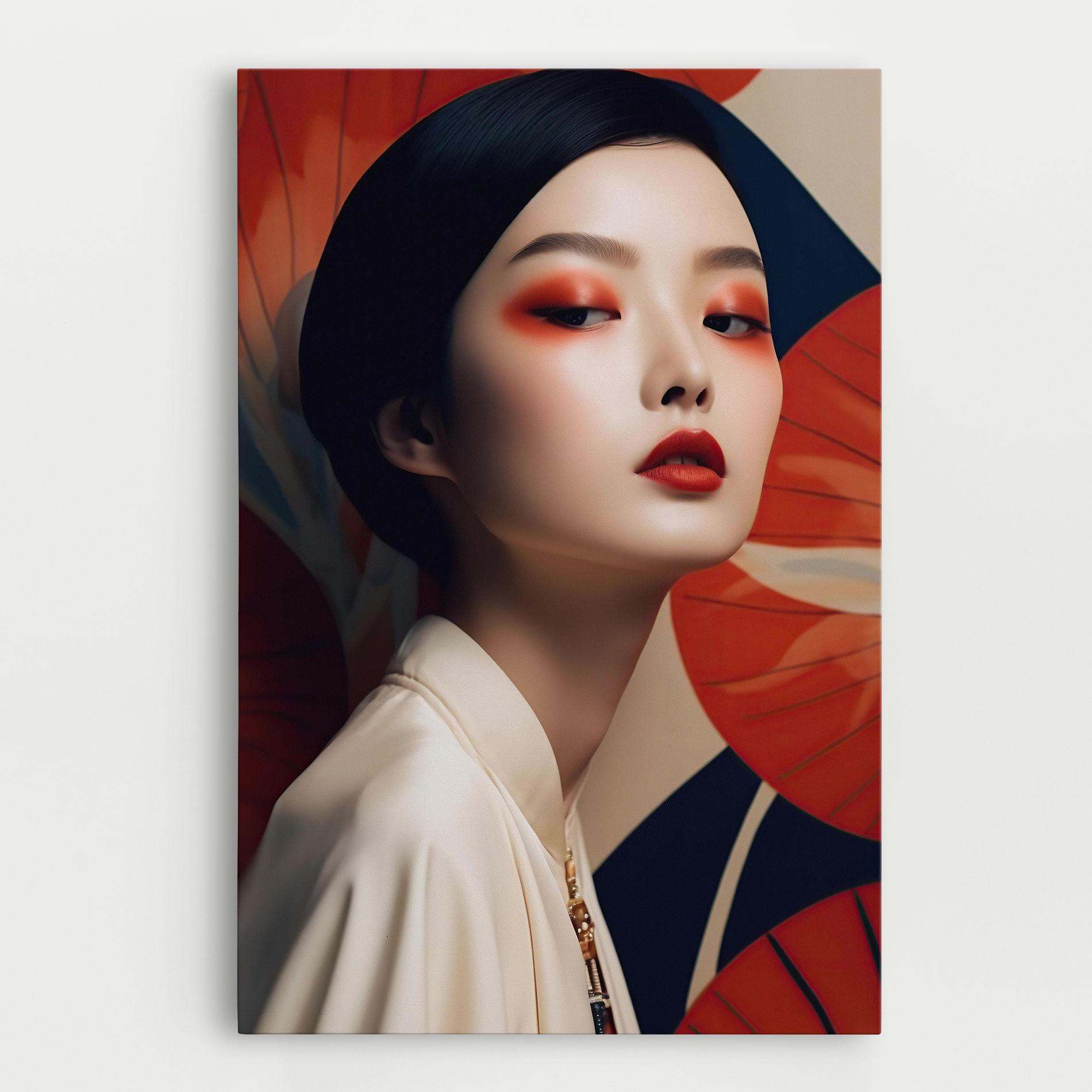 Leinwandbild Asiatic Red Lips mockup 0