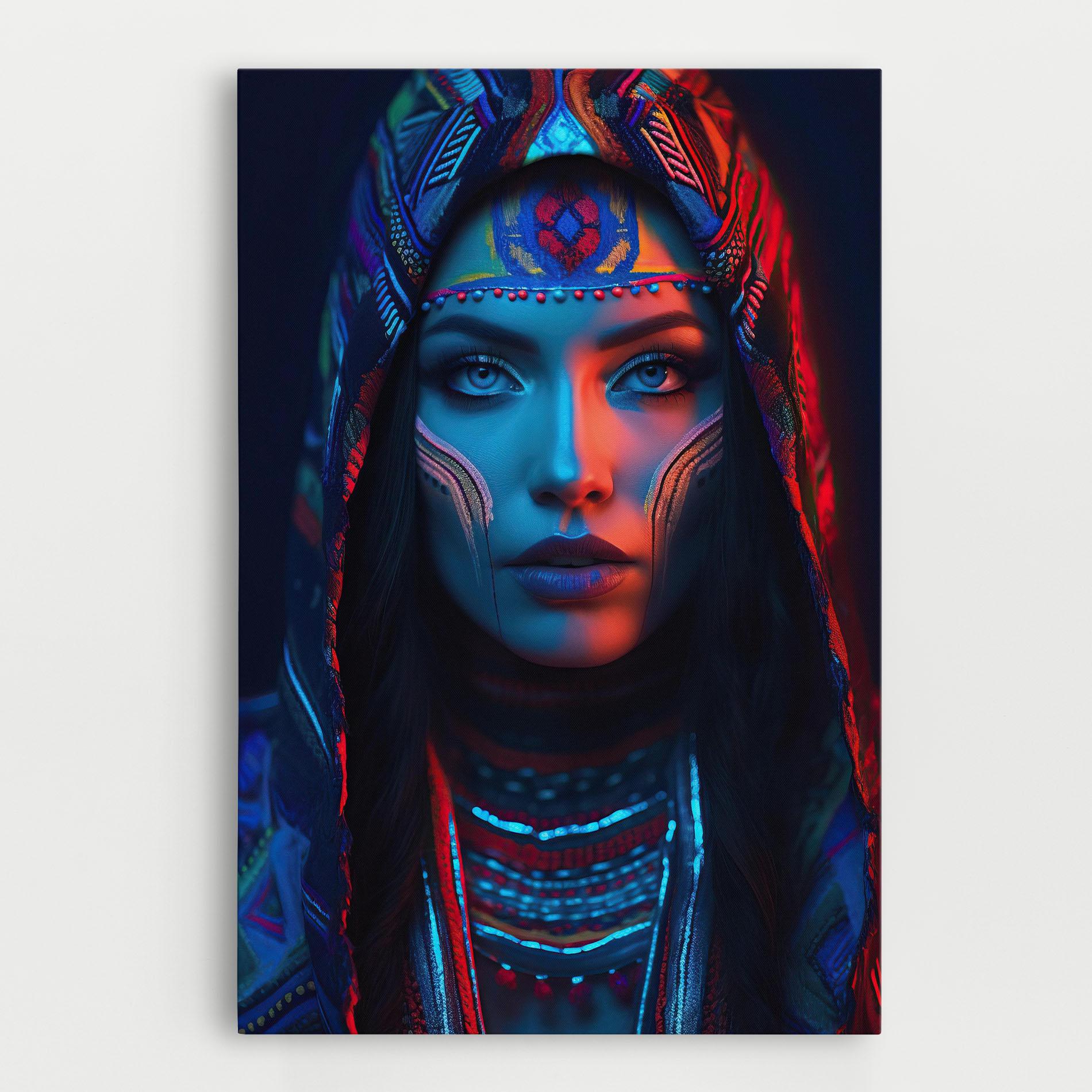 Leinwandbild Blue Red Light Hood mockup 0