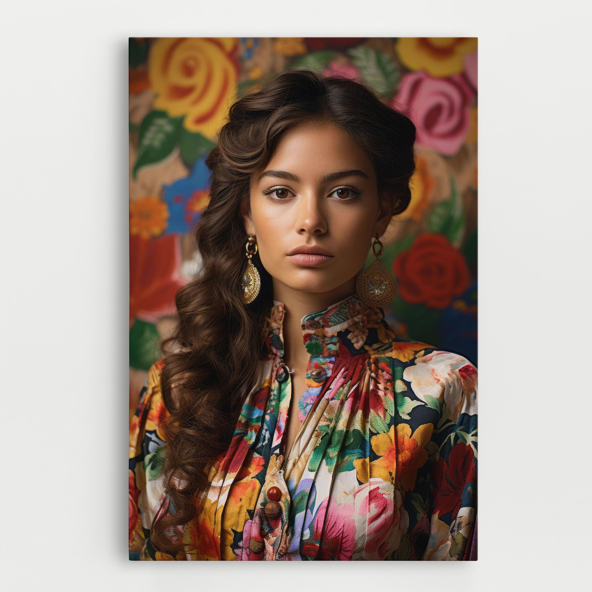 Floral Dress Long Hair mockup 0