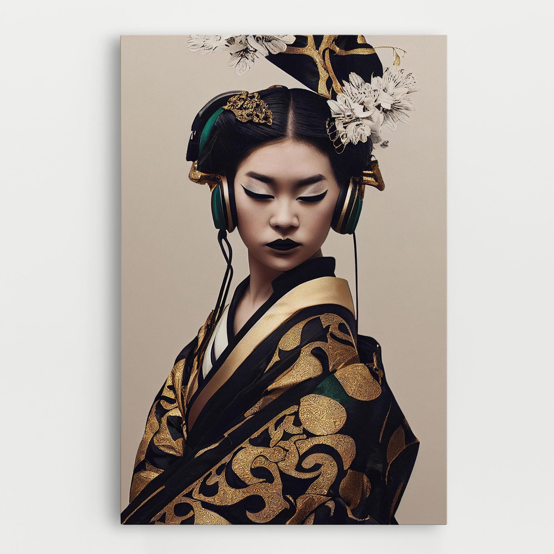 Leinwandbild Kimono Headphones mockup 0