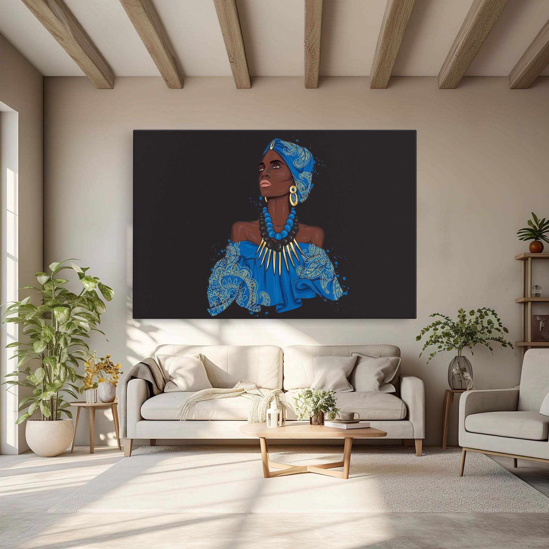 Blue African Outfit mockup 6