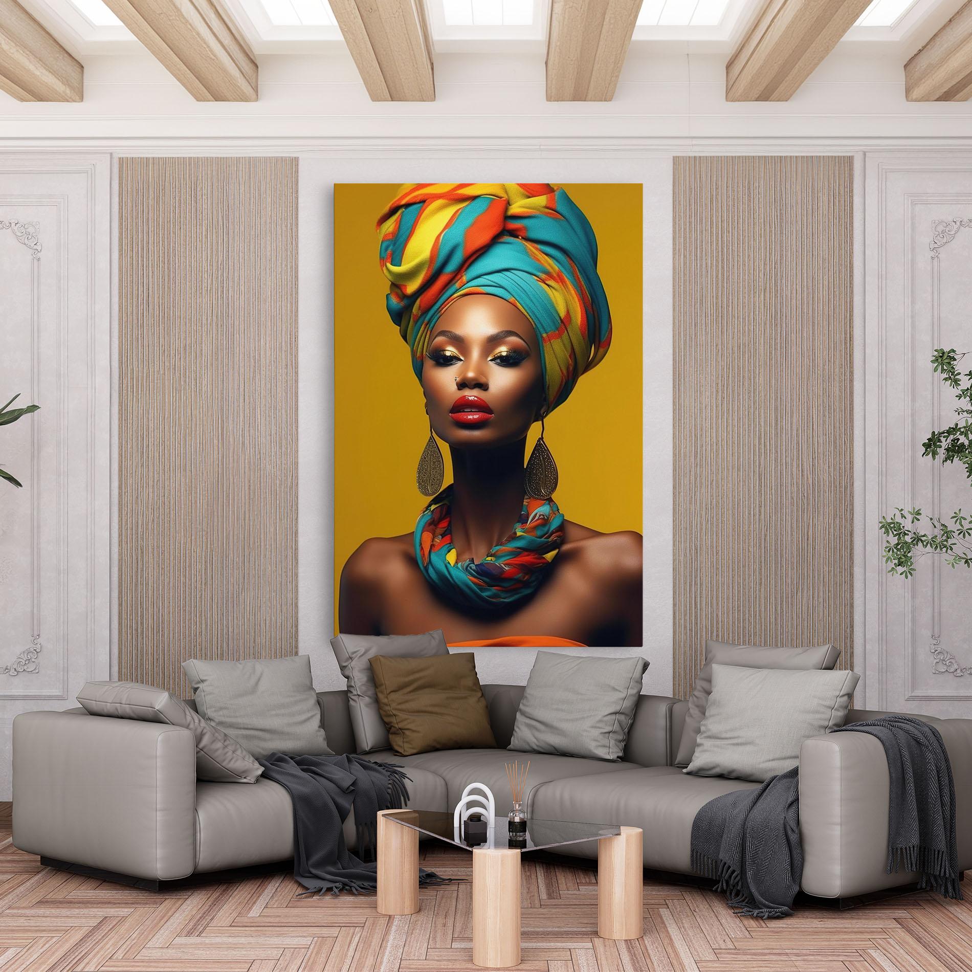 Leinwandbild African Yellow Portrait mockup 6