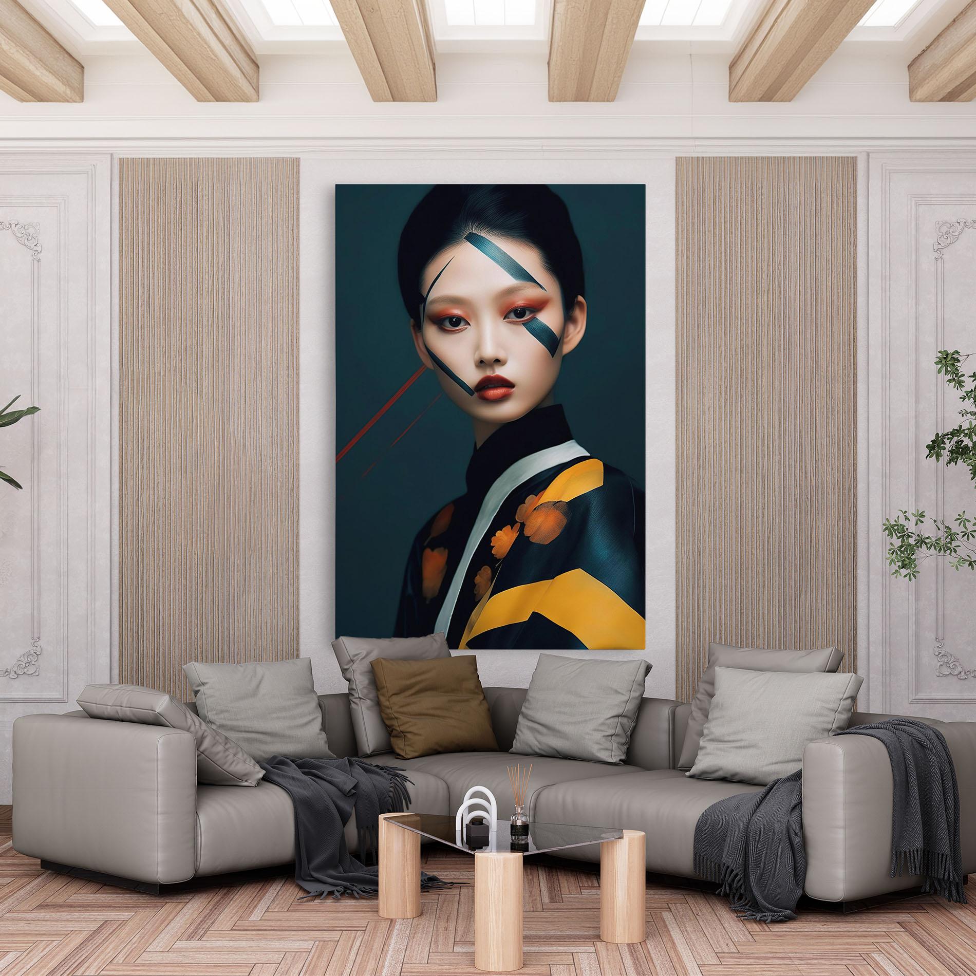 Leinwandbild Asian Painted Woman mockup 6