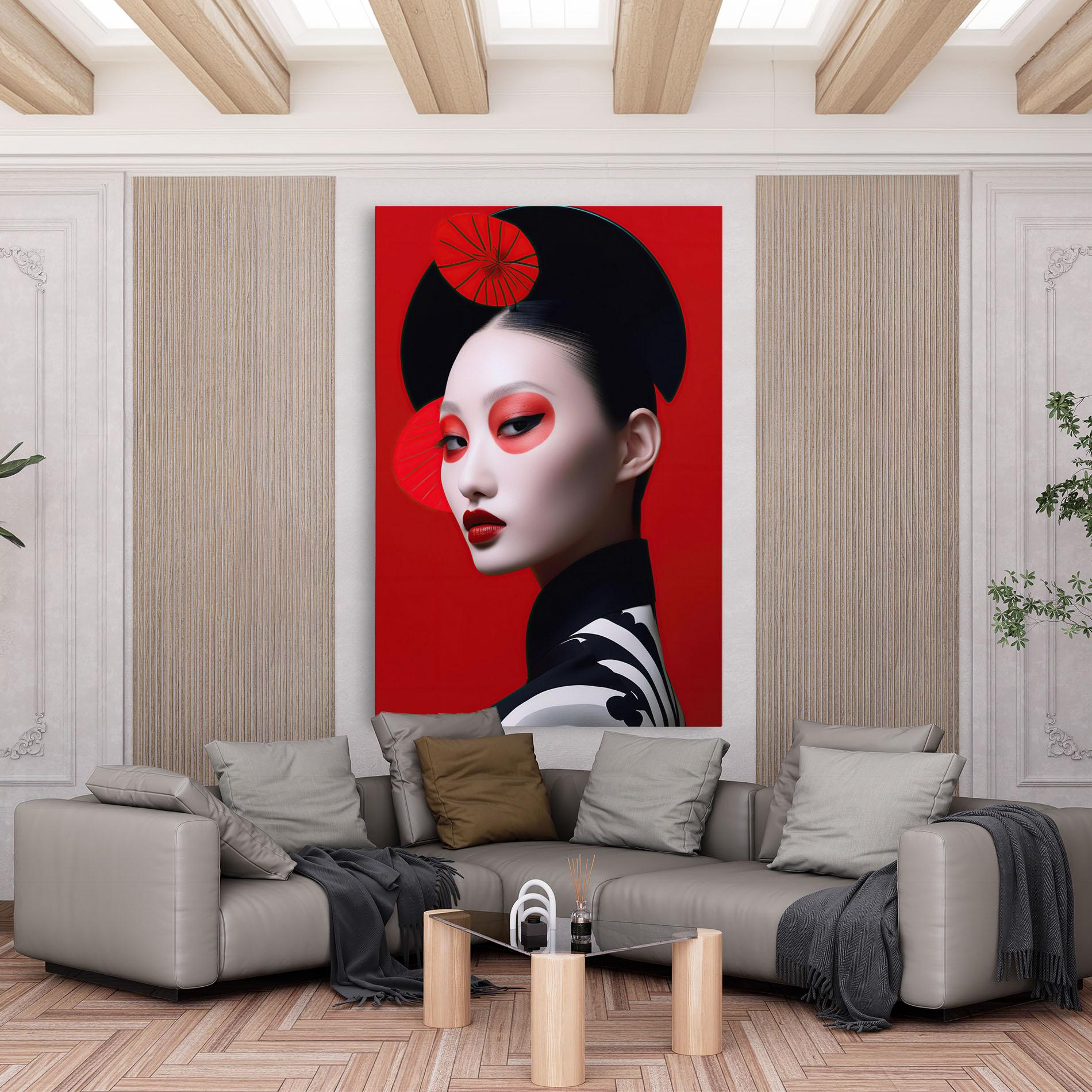 Leinwandbild Asiatic Red Makeup mockup 6
