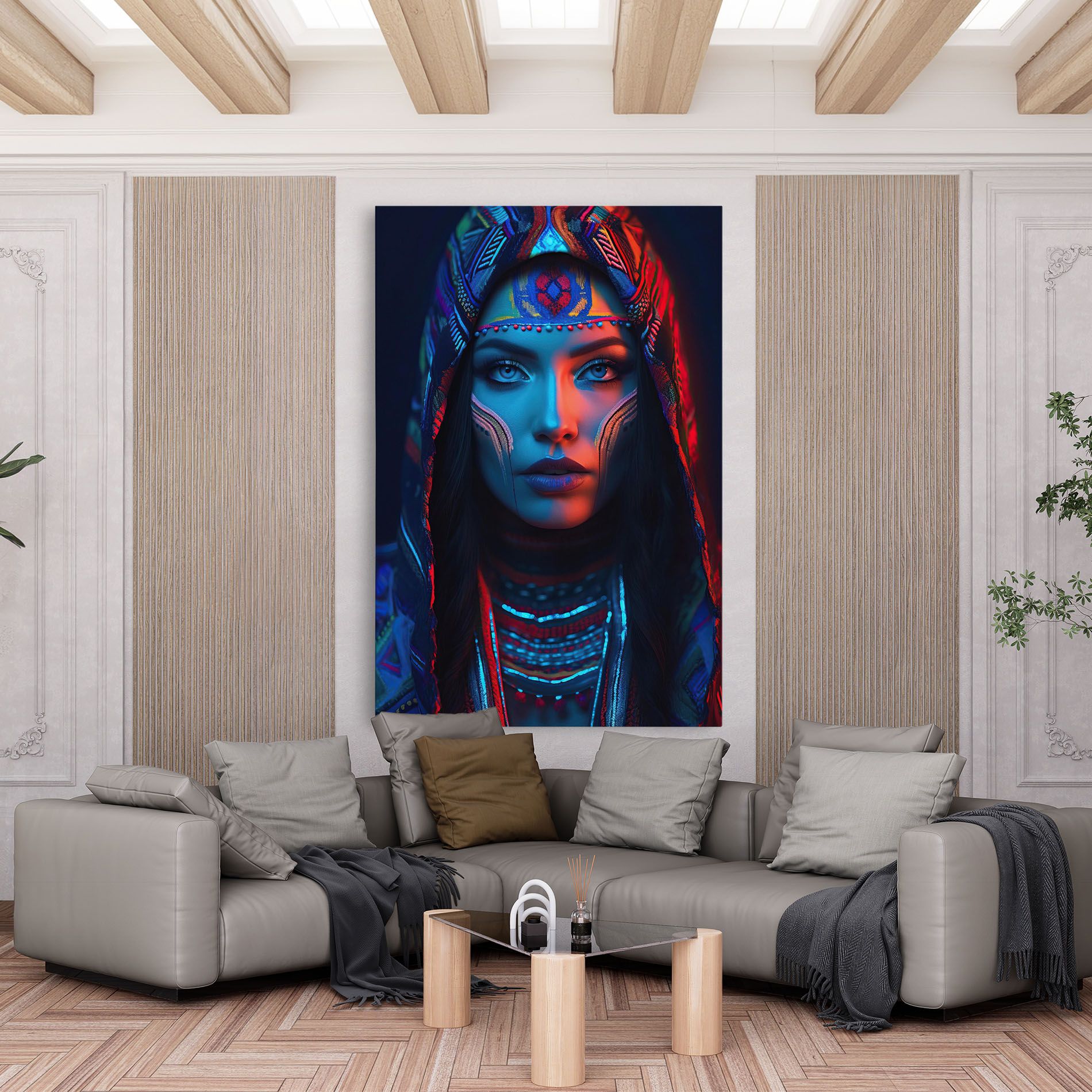 Blue Red Light Hood mockup 6