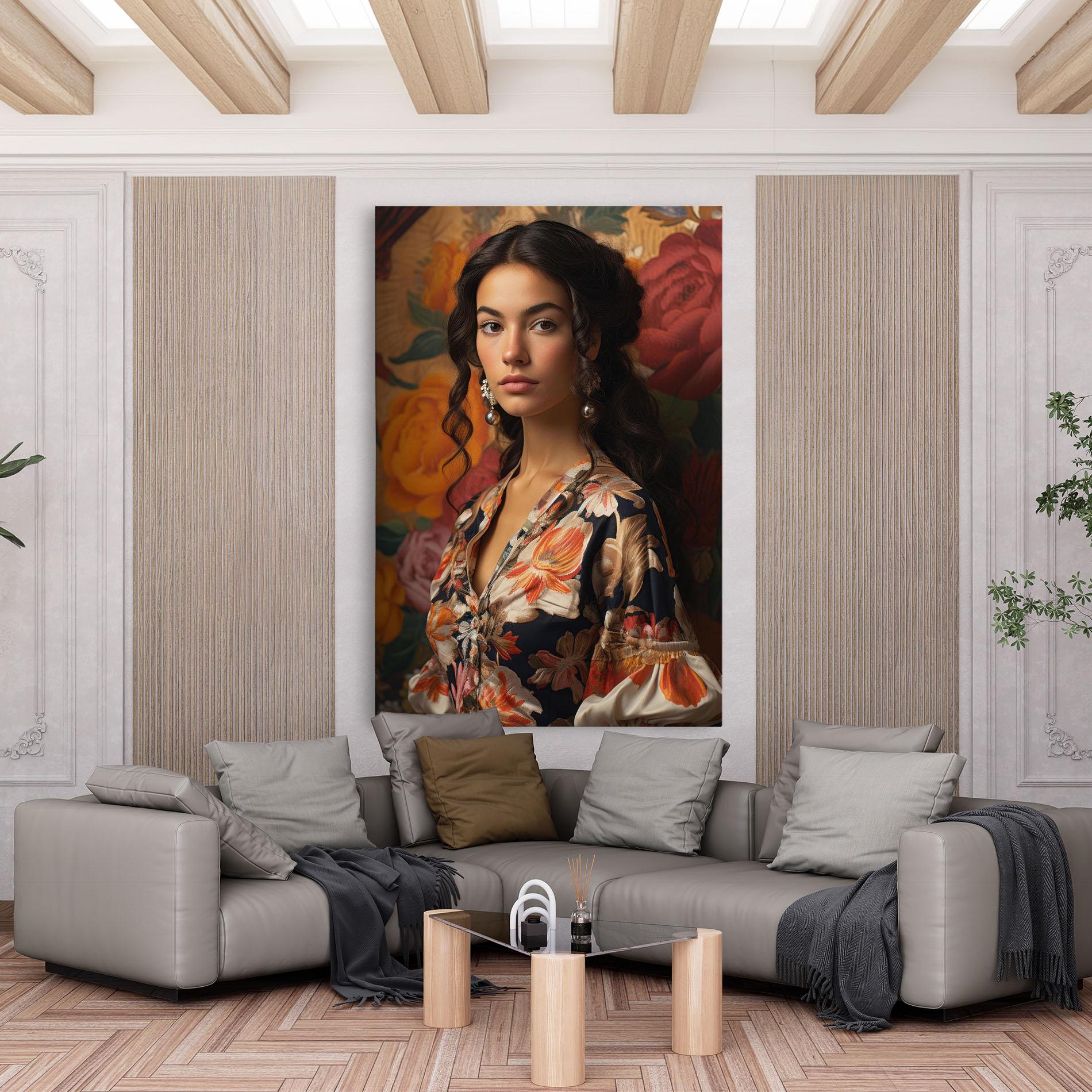 Leinwandbild Floral Dress Lady mockup 6