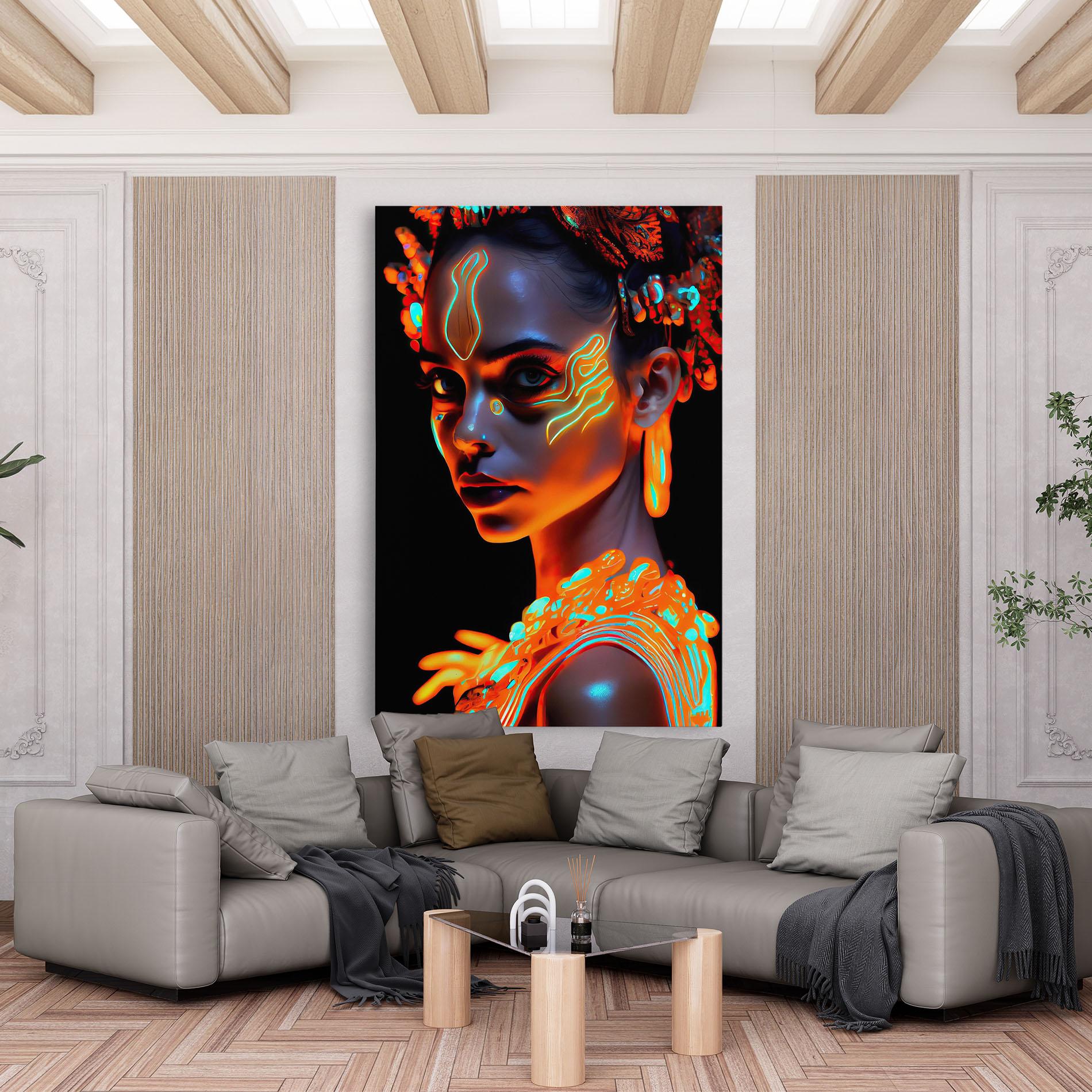 Leinwandbild Glowing Face Paint mockup 6