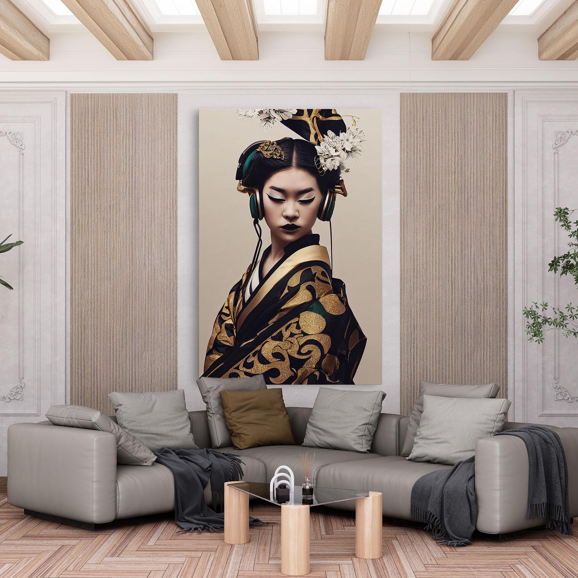 Leinwandbild Kimono Headphones mockup 6