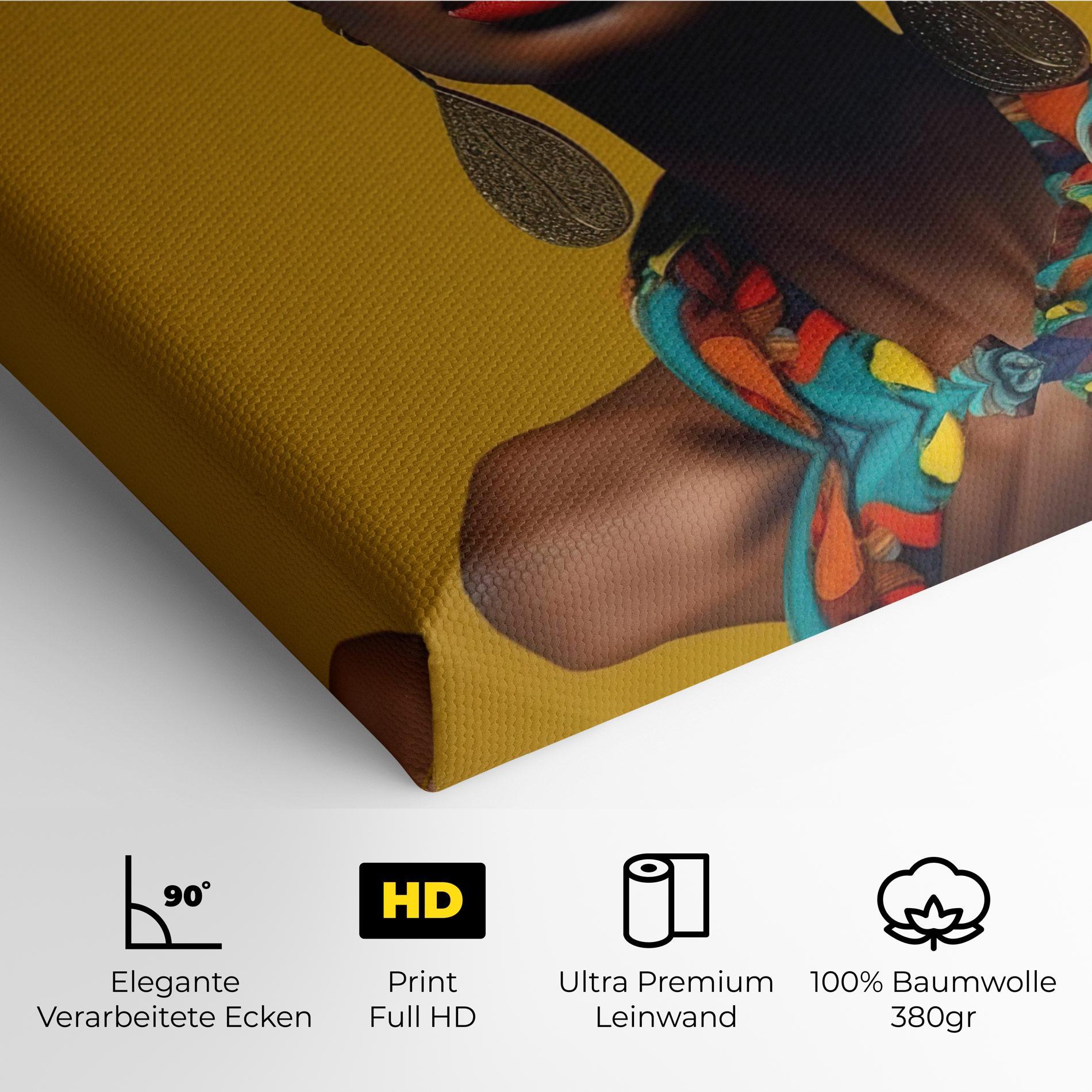 Leinwandbild African Yellow Portrait mockup 4