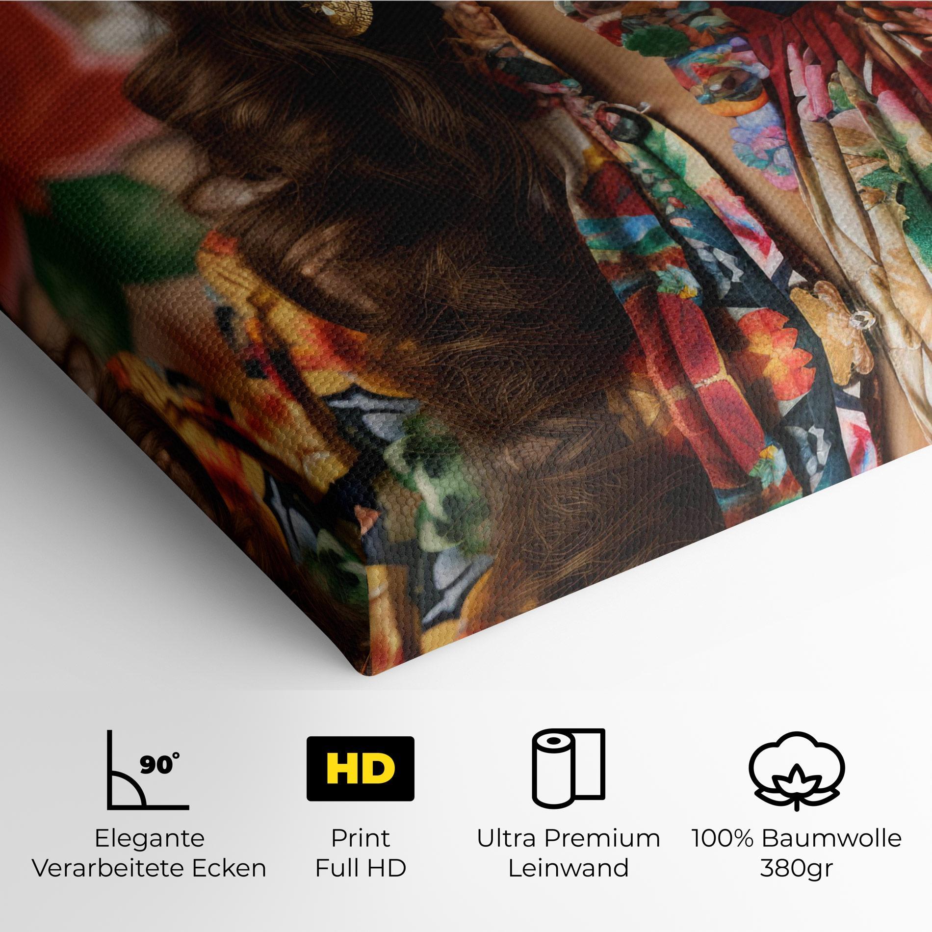 Leinwandbild Floral Dress Long Hair mockup 4