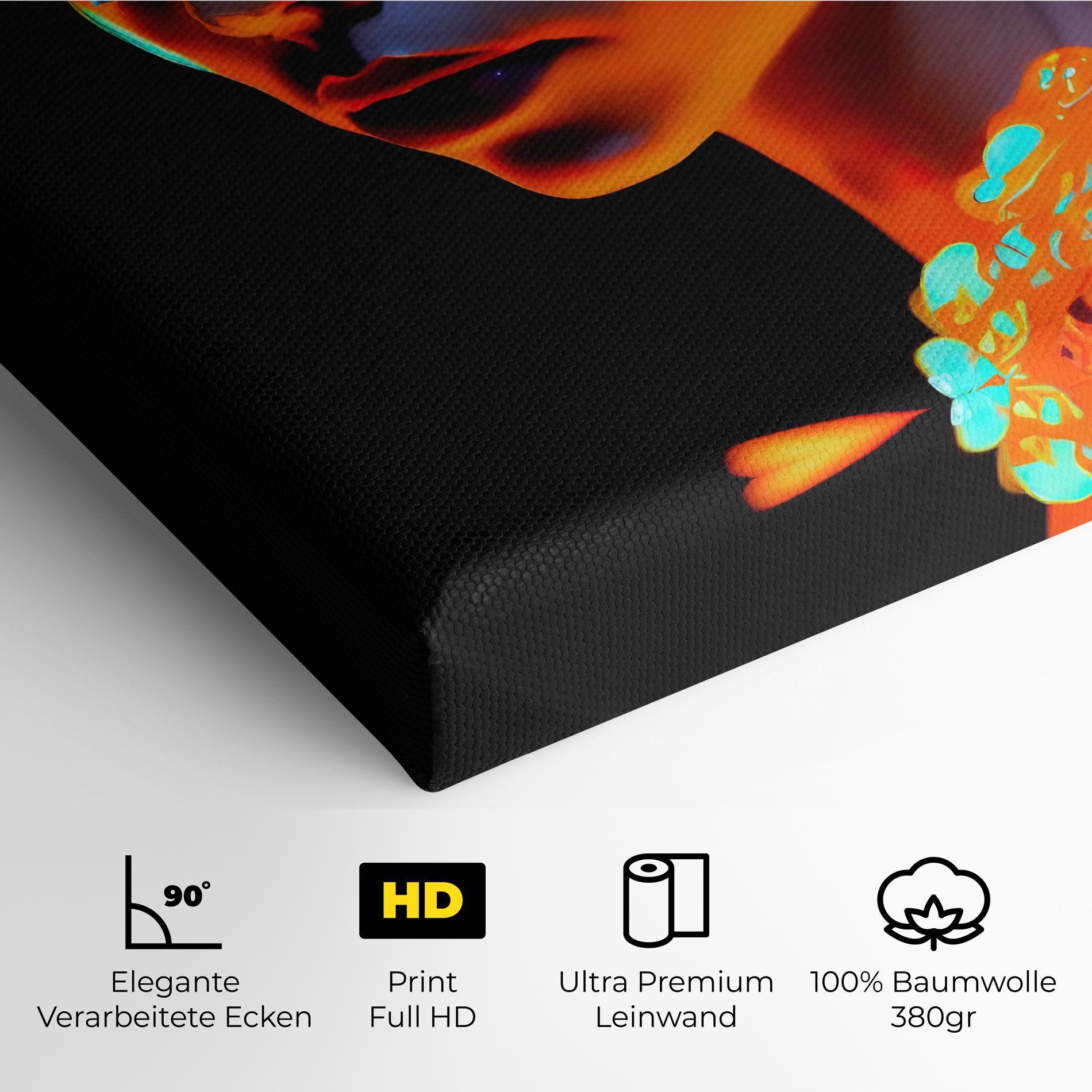 Leinwandbild Glowing Face Paint mockup 4