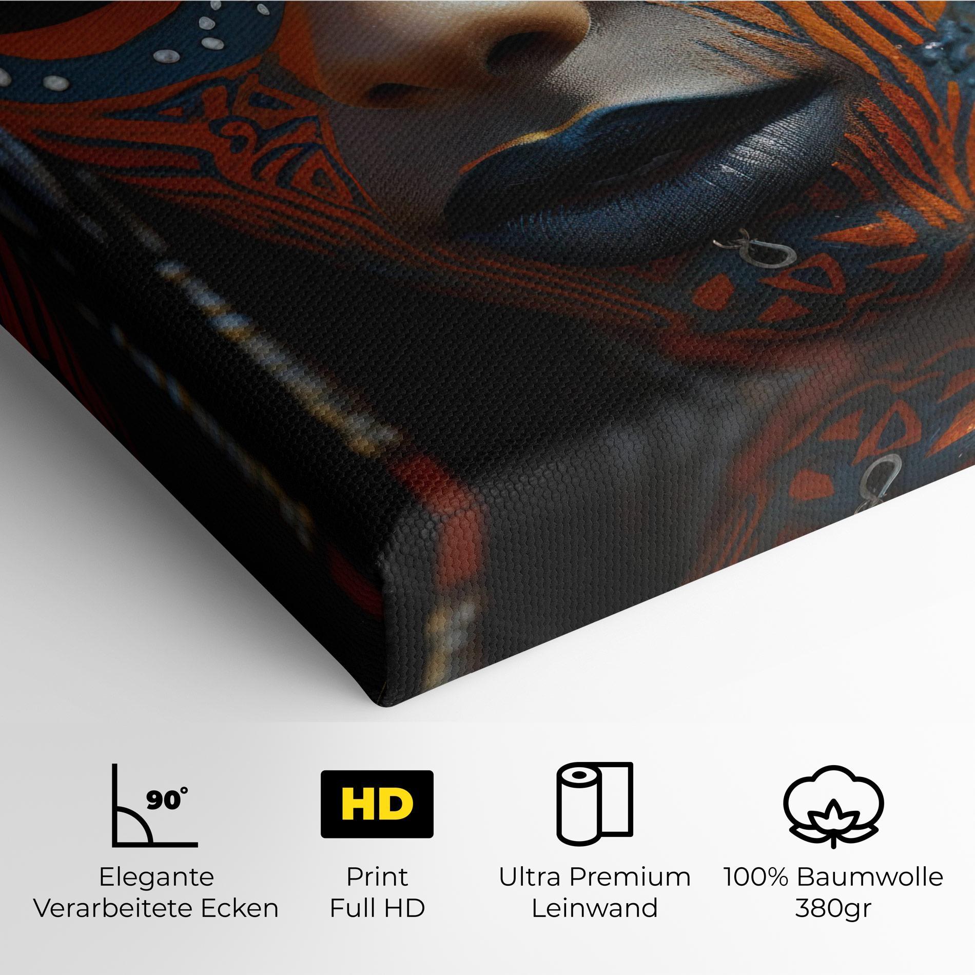 Leinwandbild Orange Tribal Paint mockup 4