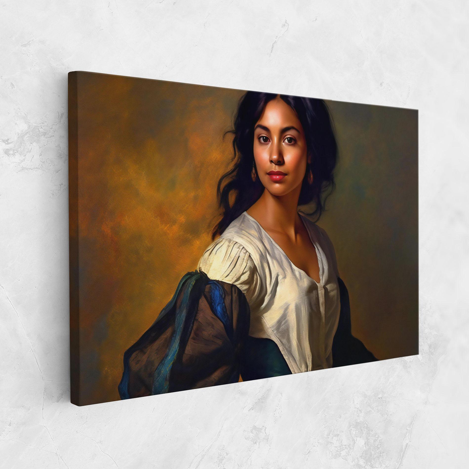Leinwandbild Beautiful Brunette Art mockup 1