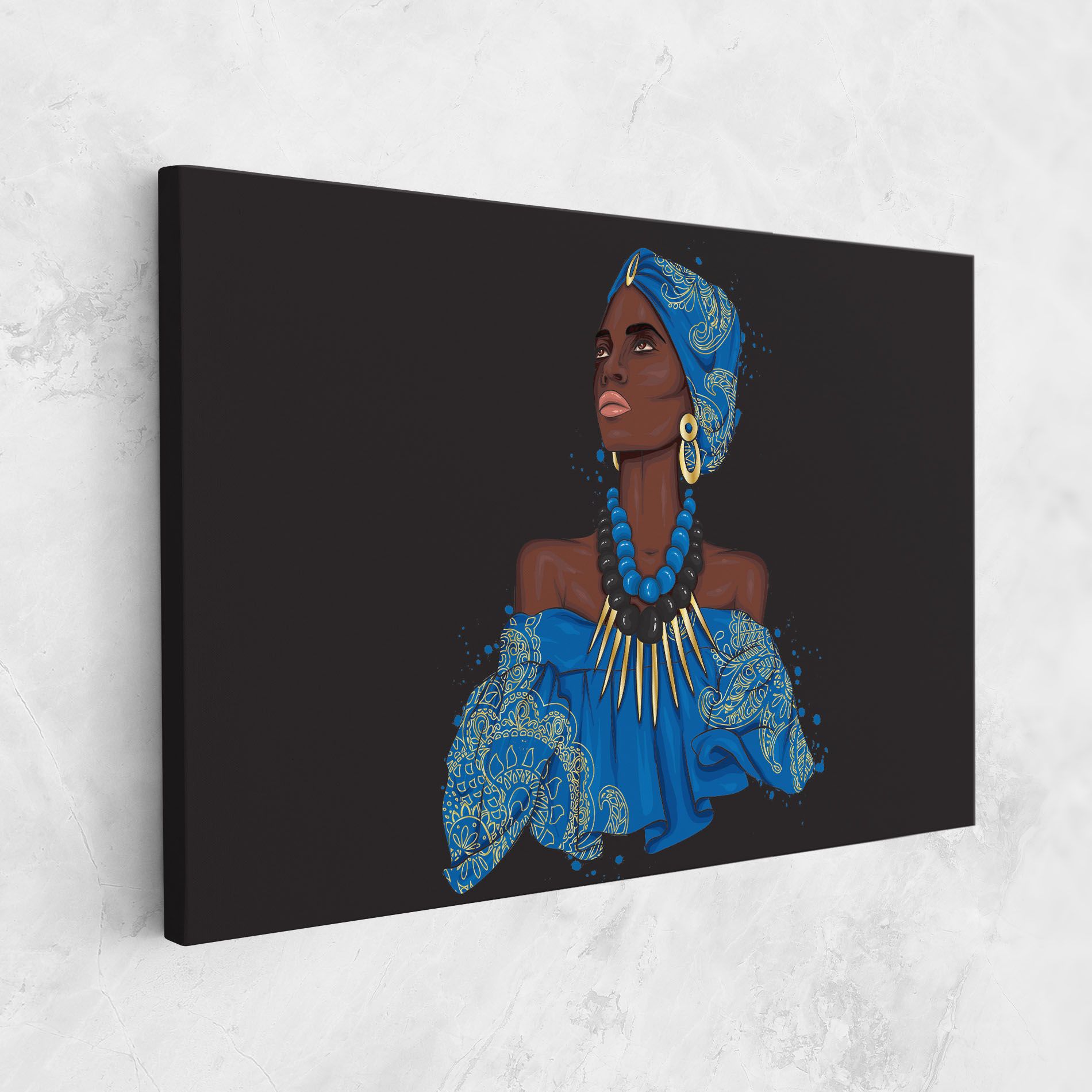 Blue African Outfit mockup 1