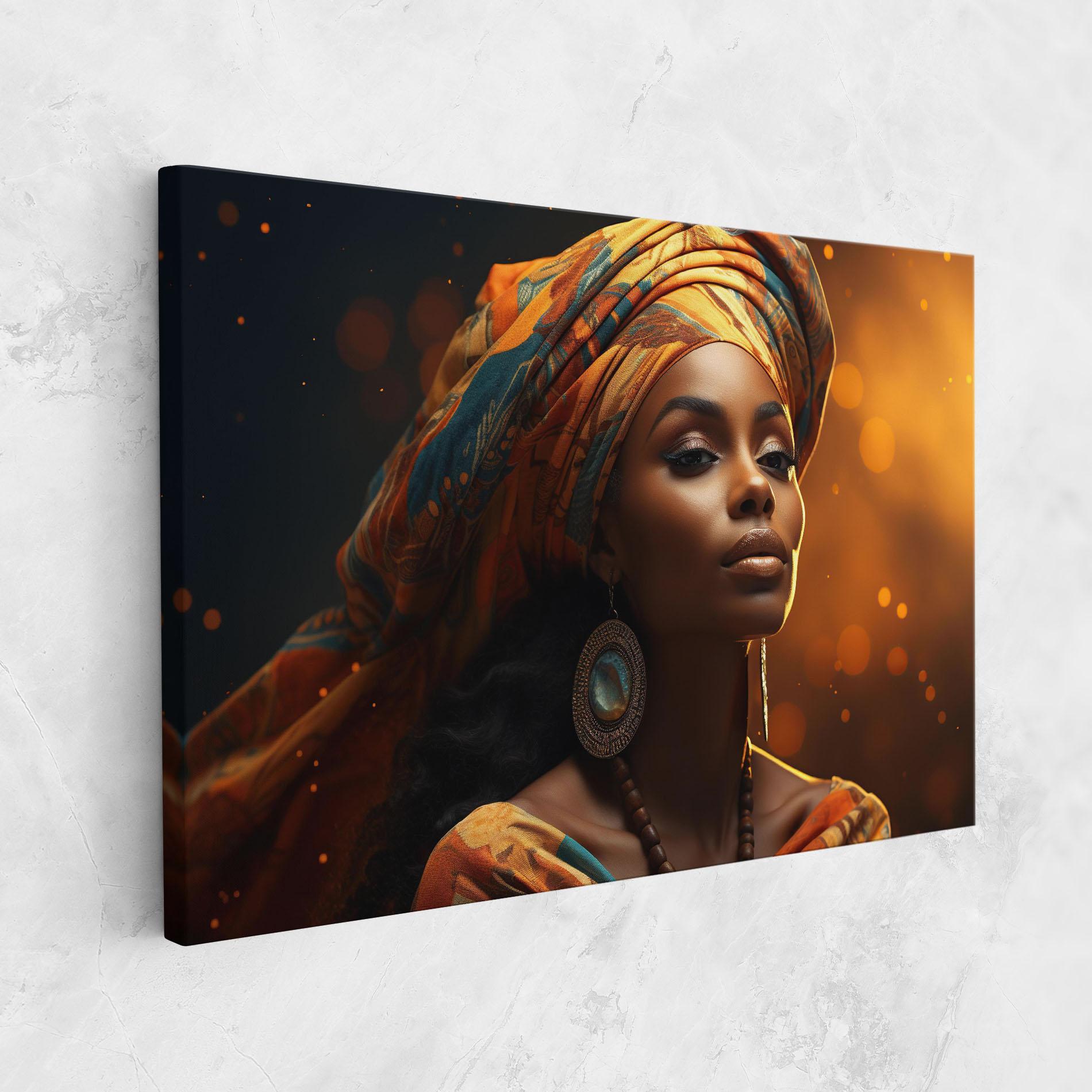 Leinwandbild Fashion African Portrait mockup 1
