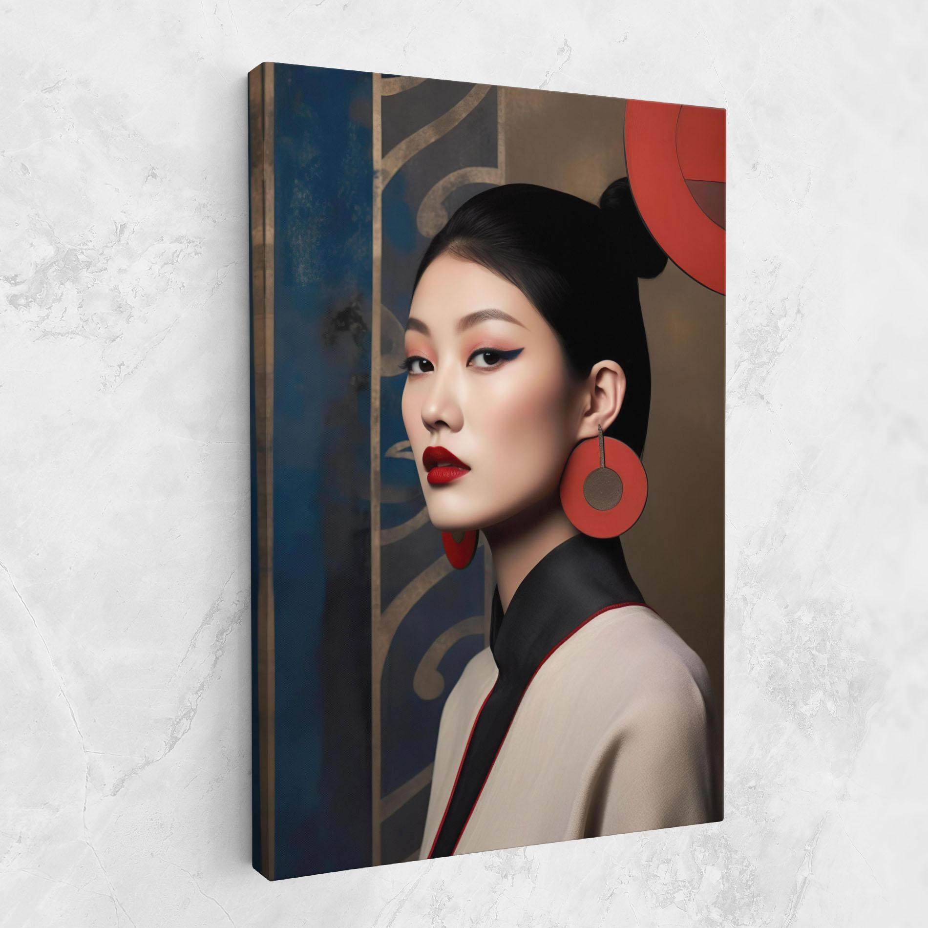 Leinwandbild Asian Big Earrings mockup 1