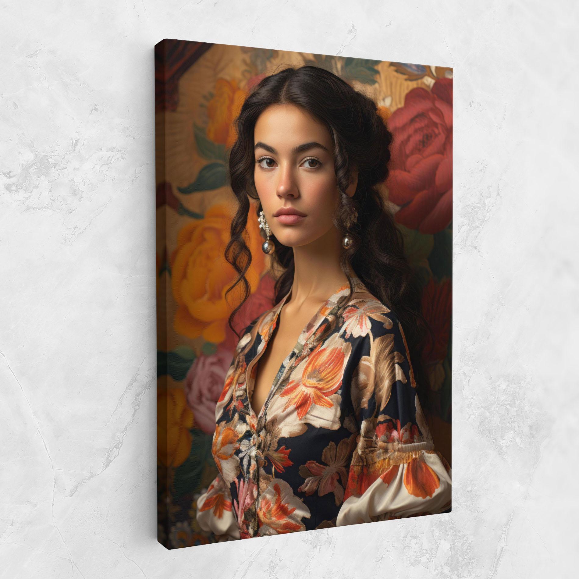 Leinwandbild Floral Dress Lady mockup 1