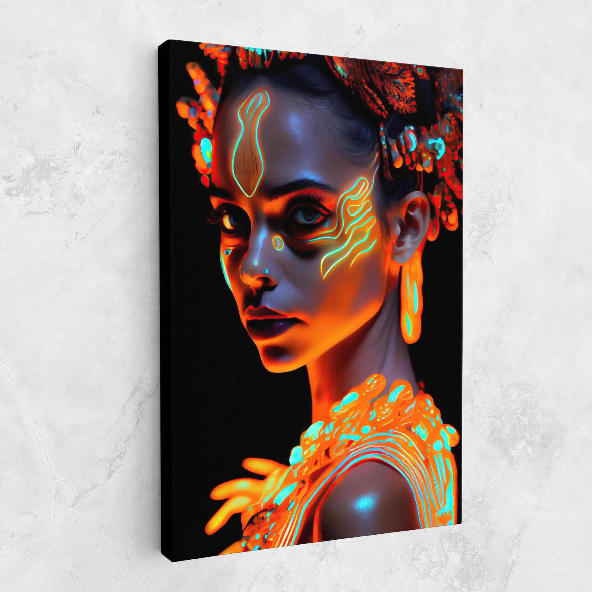 Leinwandbild Glowing Face Paint mockup 1