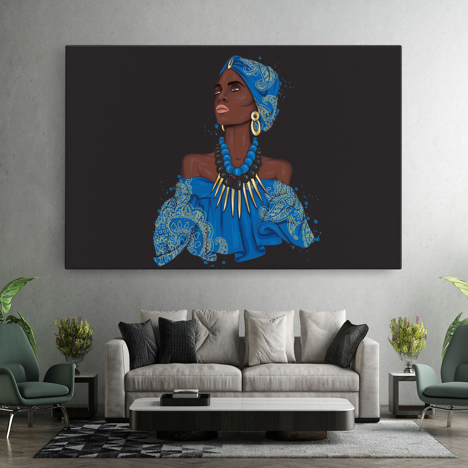 Leinwandbild Blue African Outfit mockup 7