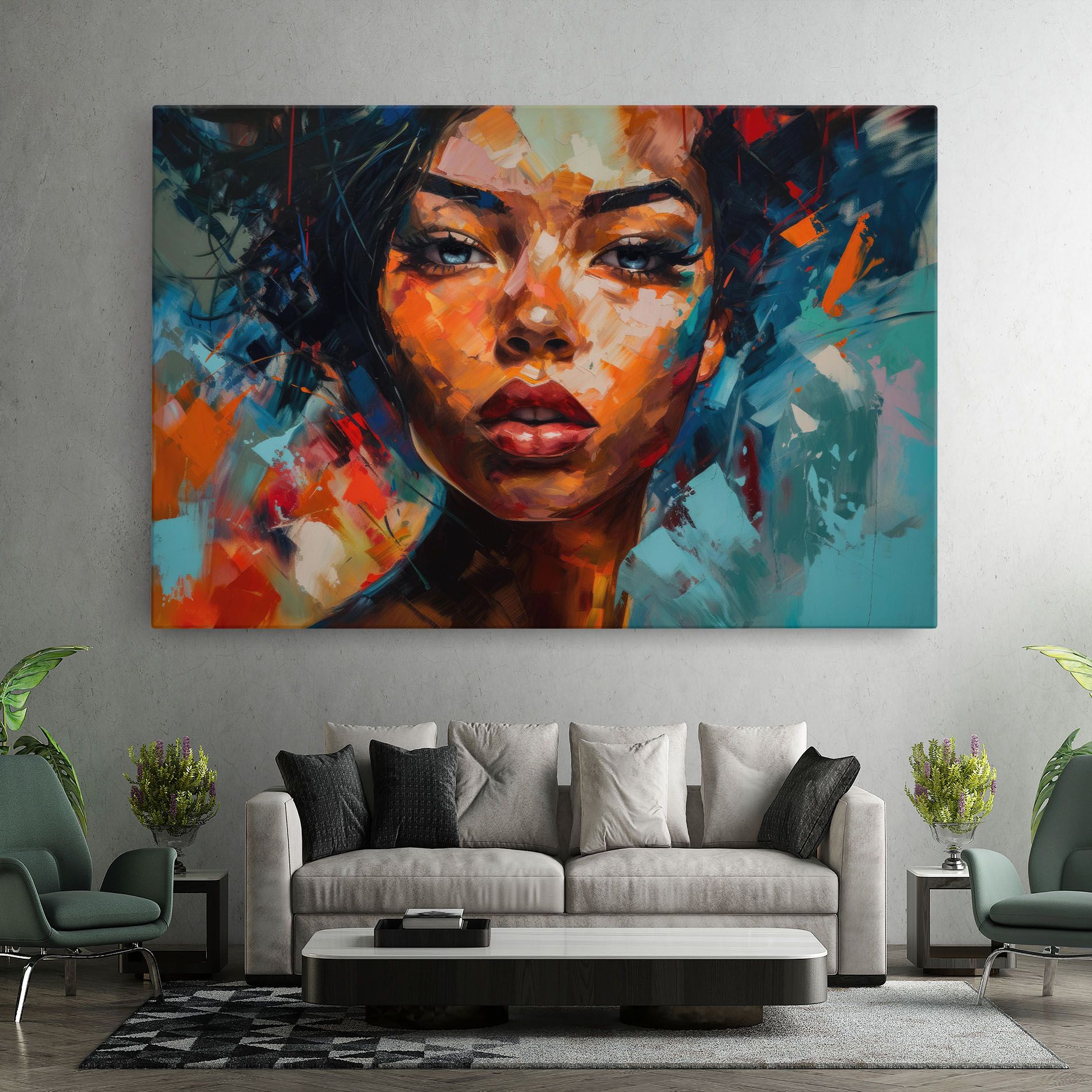 Intense Fiery Portrait mockup 7