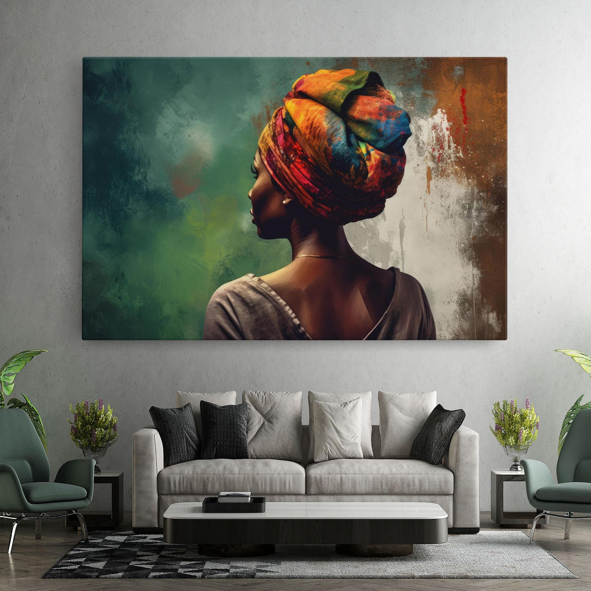 Leinwandbild Yellow Turban Art mockup 7