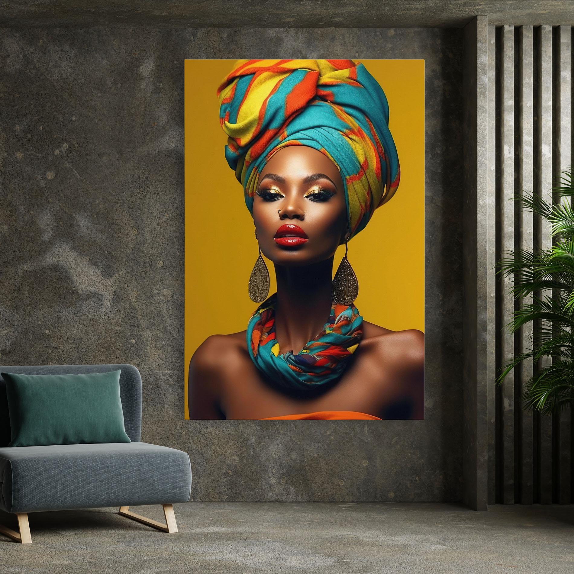 Leinwandbild African Yellow Portrait mockup 7