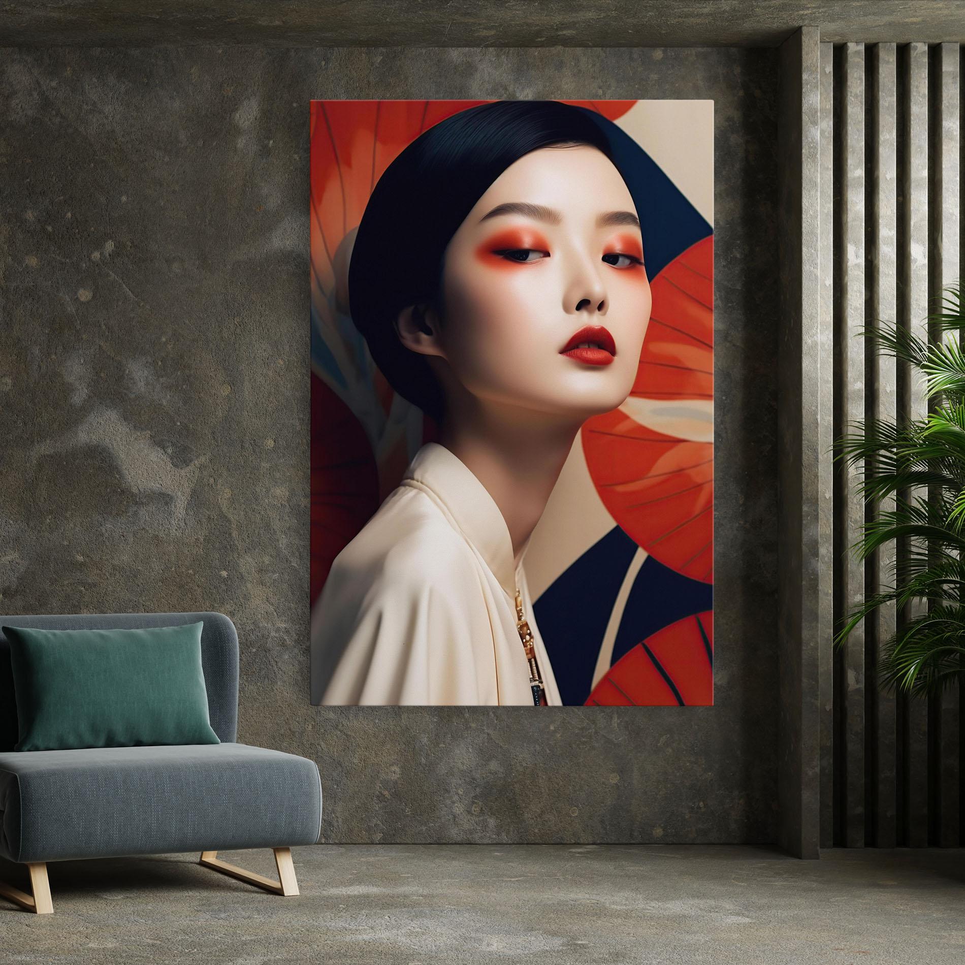 Leinwandbild Asiatic Red Lips mockup 7
