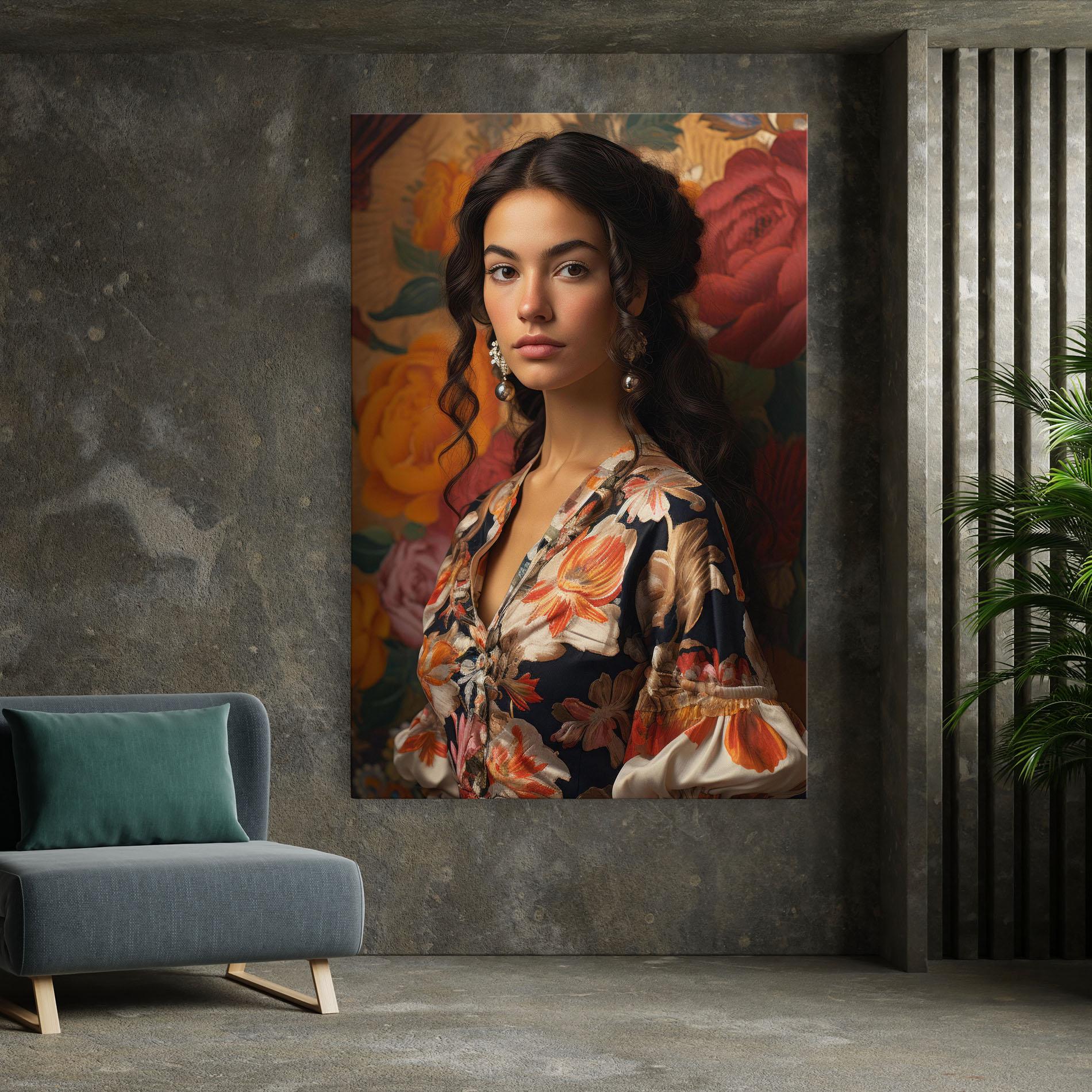 Leinwandbild Floral Dress Lady mockup 7