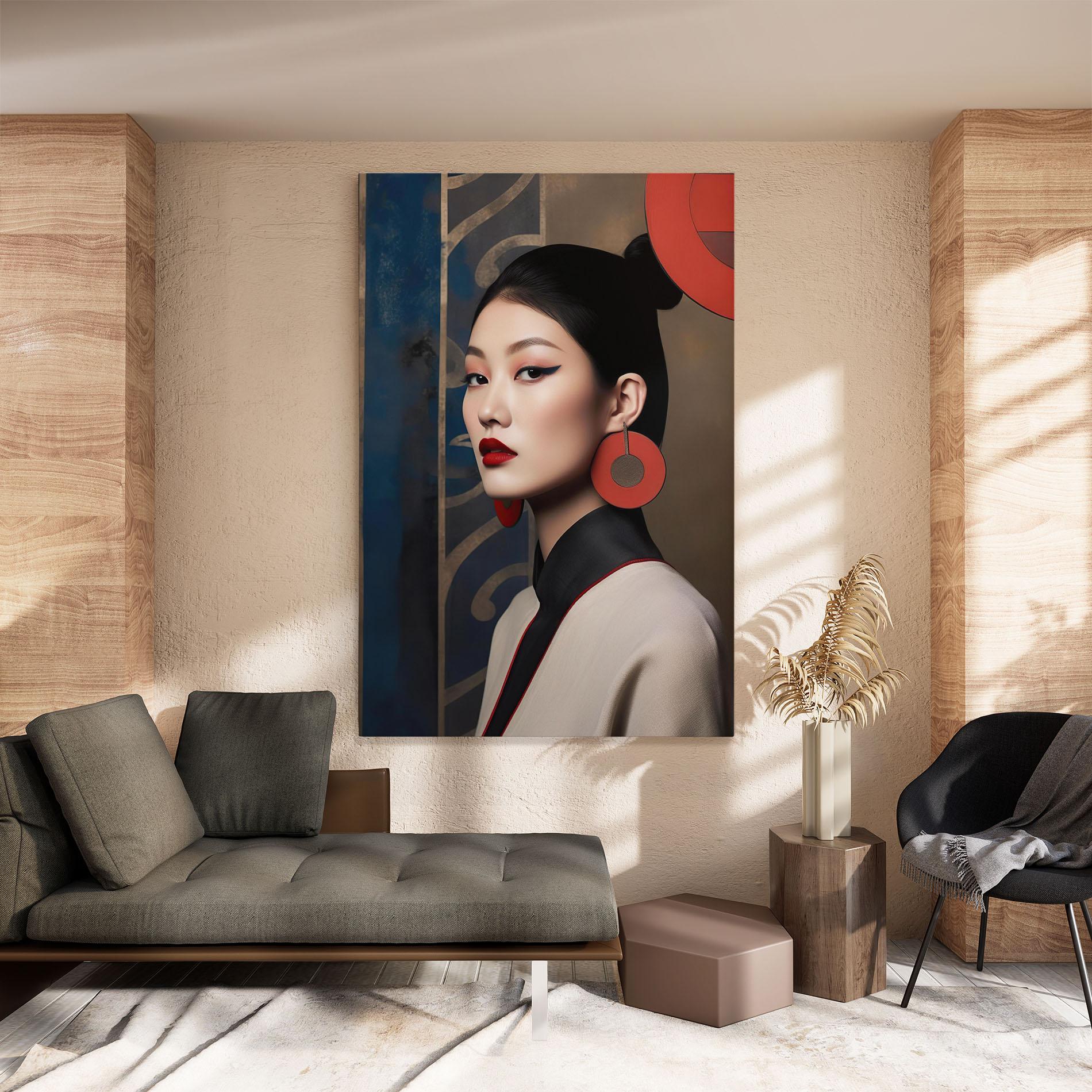Leinwandbild Asian Big Earrings mockup 8