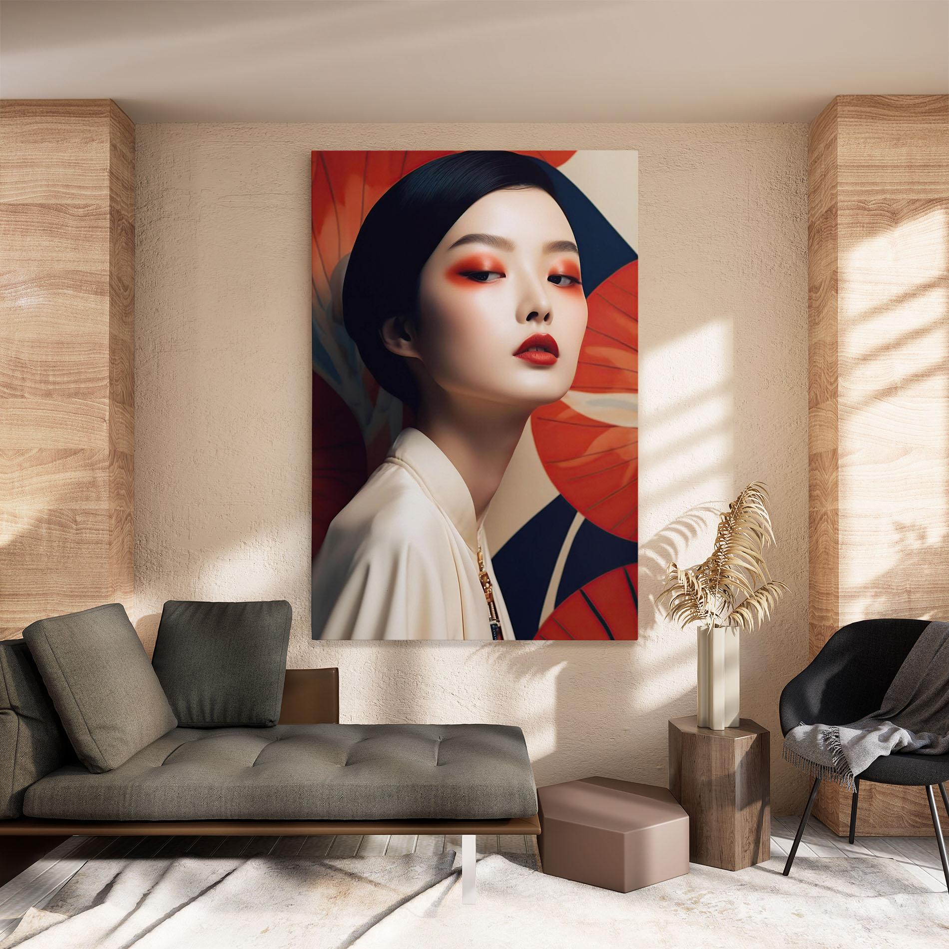 Leinwandbild Asiatic Red Lips mockup 8